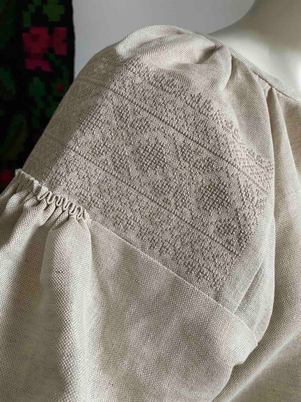 Women’s Long Linen Shirt with Traditional Embroidery