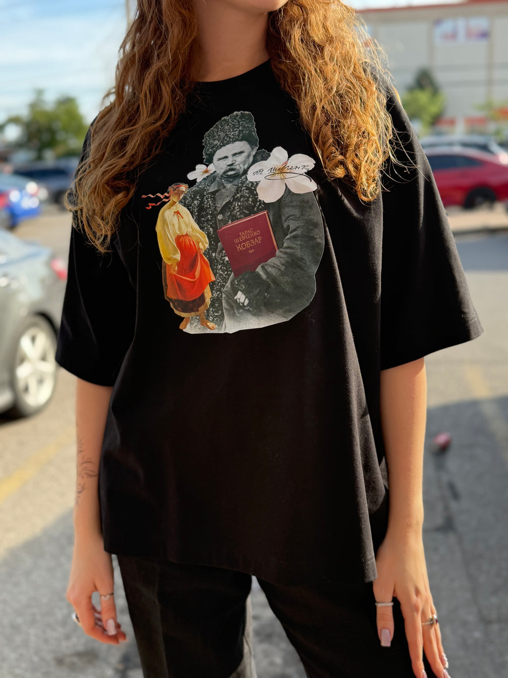 Unisex T-shirt with Taras Shevchenko Print Black