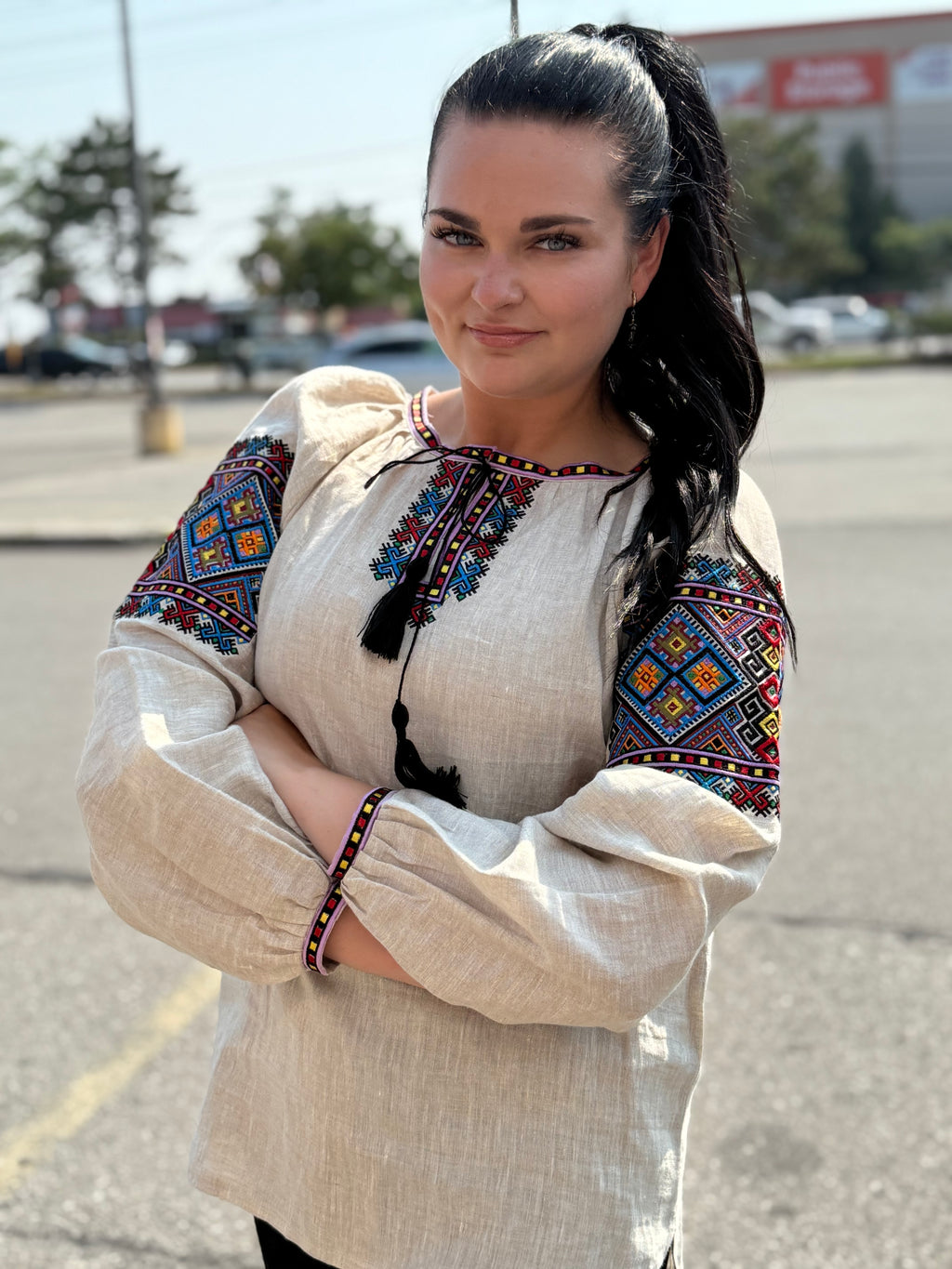 Women’s Vyshyvanka Linen Long Sleeve In Ukrainian Traditions