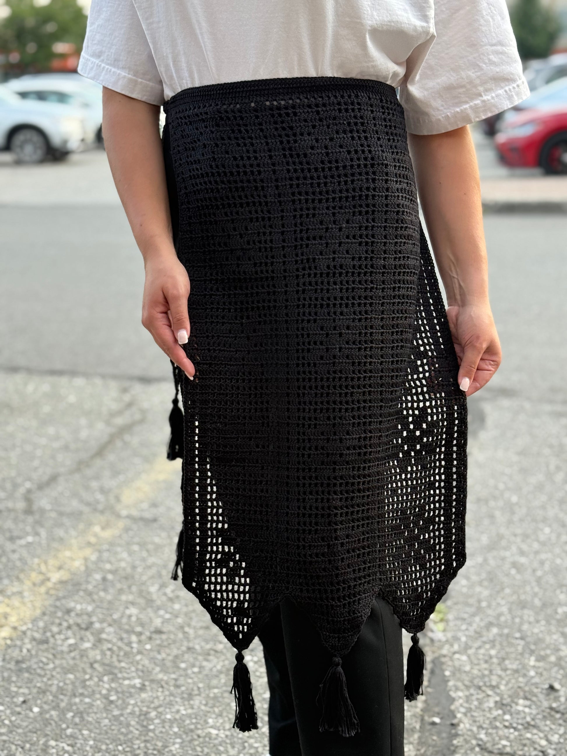 Hand-Knitted “Zapaska” with Traditional Ukrainian Ornament Black Colour