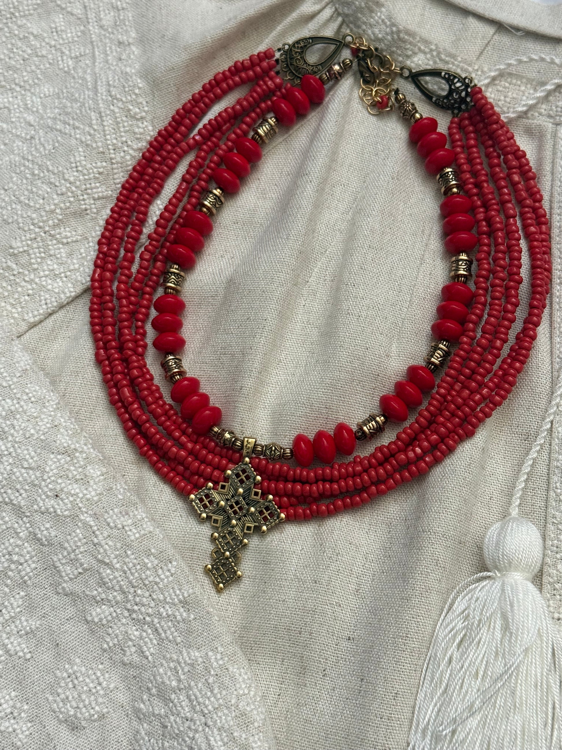 Traditional Red Necklace Set