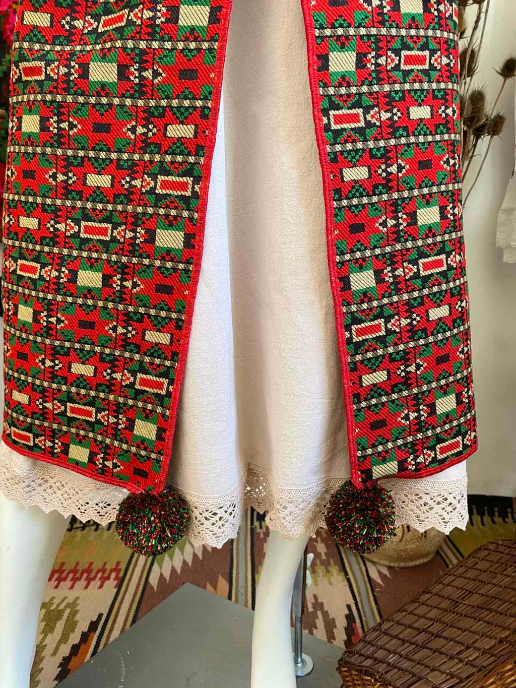 Traditional Ukrainian Plakhta Wrap Skirt Red colour