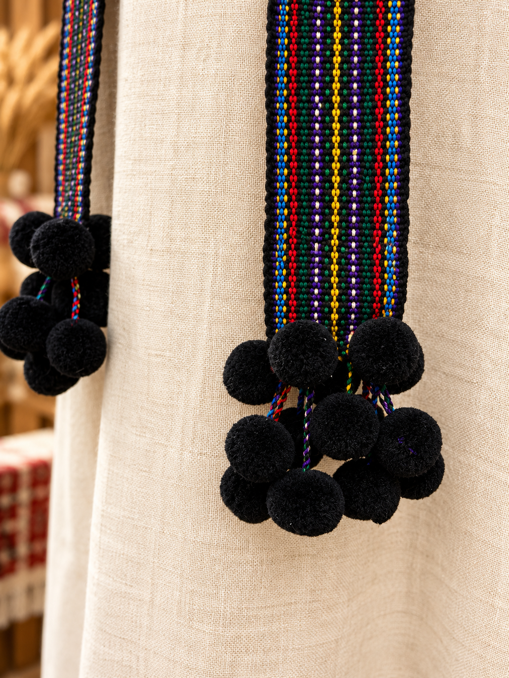 Traditional Women’s Ukrainian Kraika With Purple - Blue Tassels