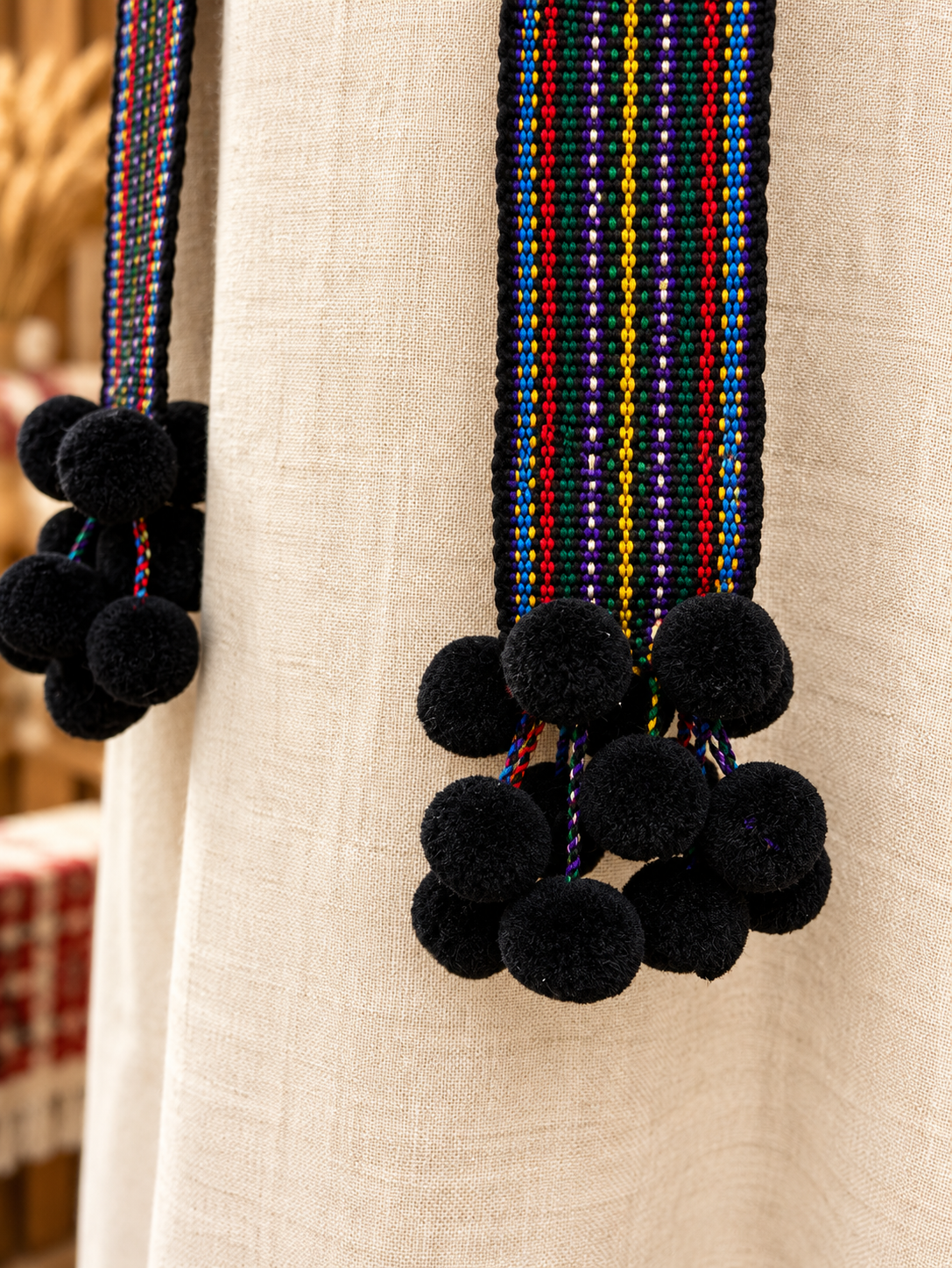 Traditional Women’s Ukrainian Kraika With Purple - Blue Tassels