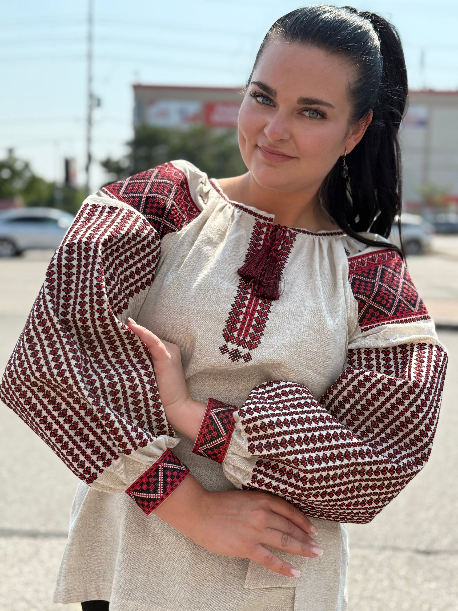 Women’s Vyshyvanka Linen Long Sleeve In Ukrainian Traditions