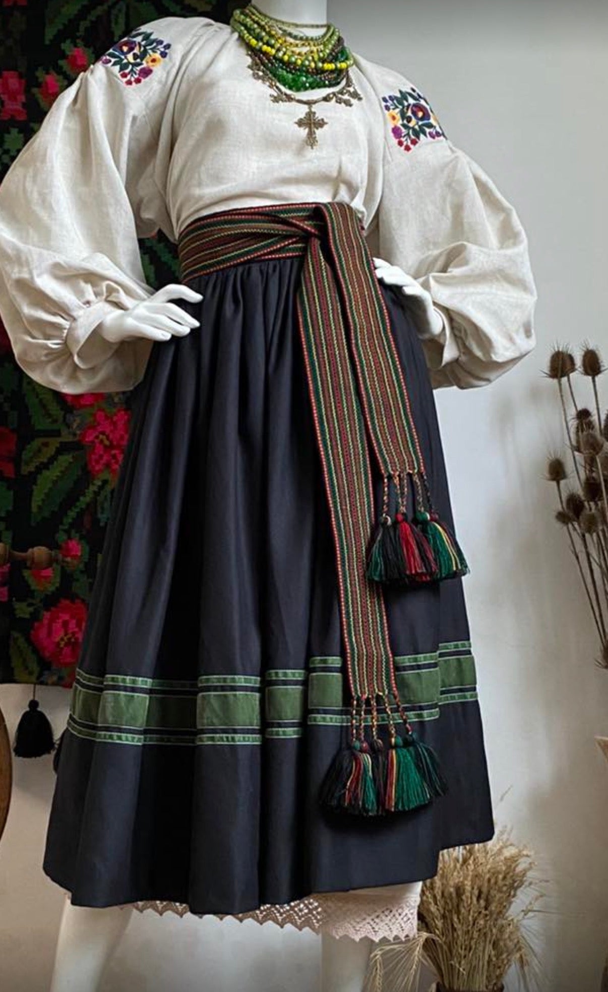 Traditional Women’s Ukrainian Kraika with Tassels Dark Colour