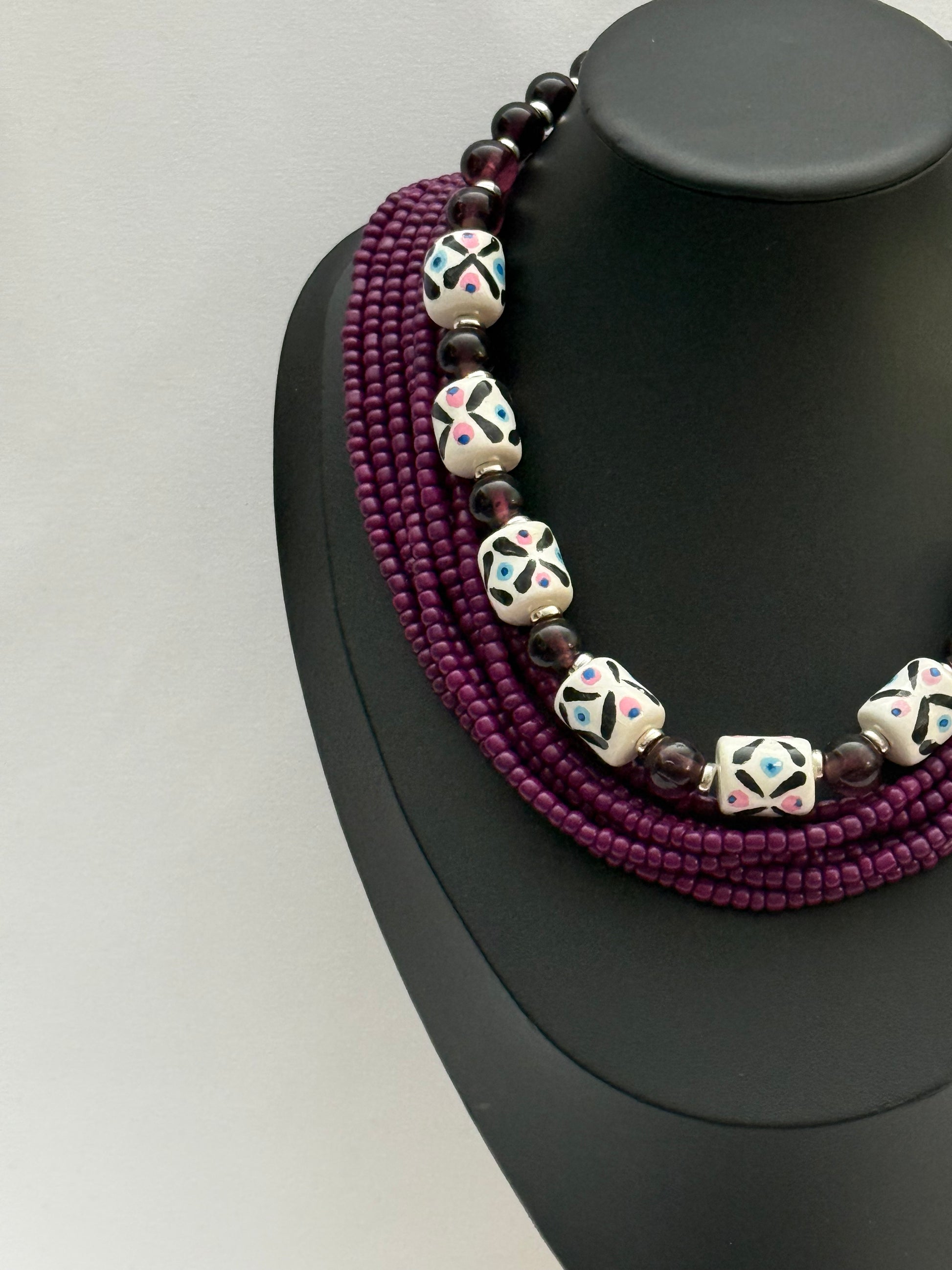 Purple Necklace 2-in-1 | Single-Strand + Multi-Strand