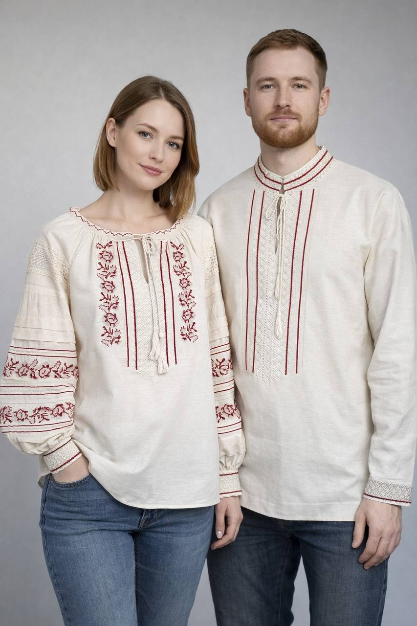 Men’s Linen Shirt with Embroidery