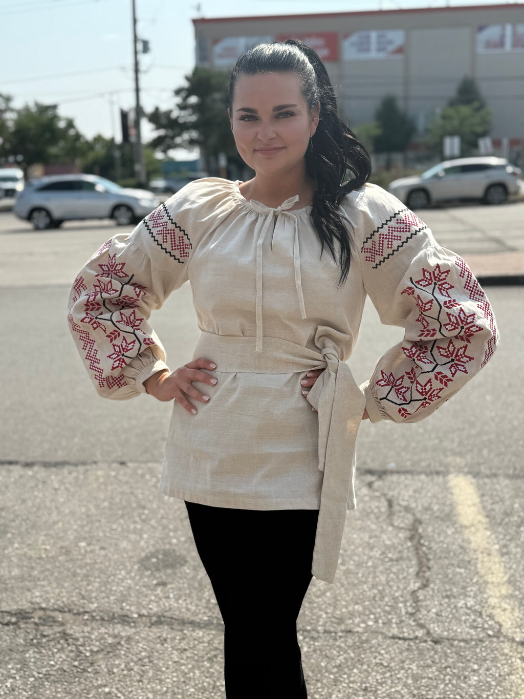 Women’s Vyshyvanka Linen Long Sleeve In Ukrainian Traditions