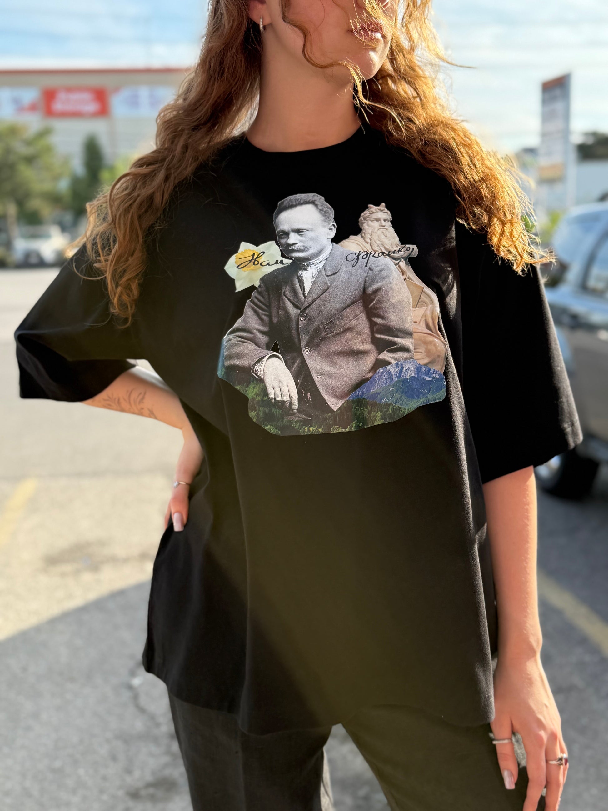Unisex T-shirt with Ivan Franko Print Black