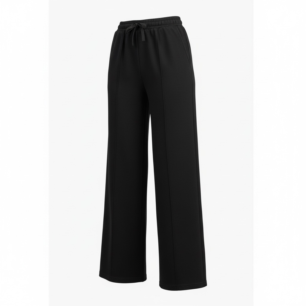 Classic Black Linen Pants with Elastic Waist