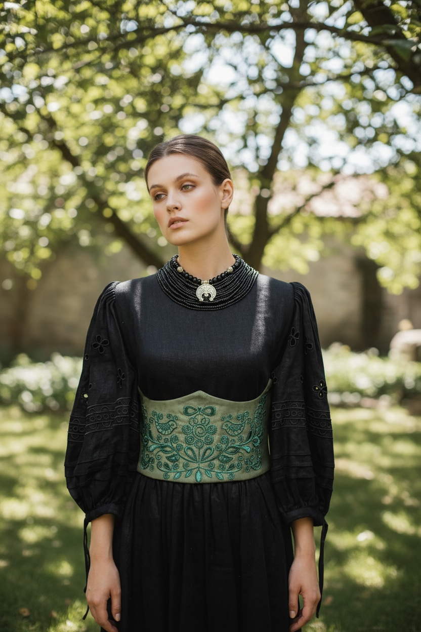 Traditional Embroidered Corset | Handmade Ukrainian Design