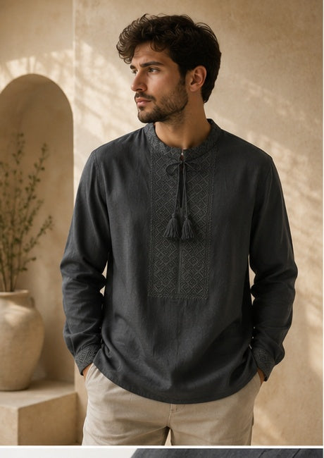 Men’s Black Vyshyvanka “Svarga”