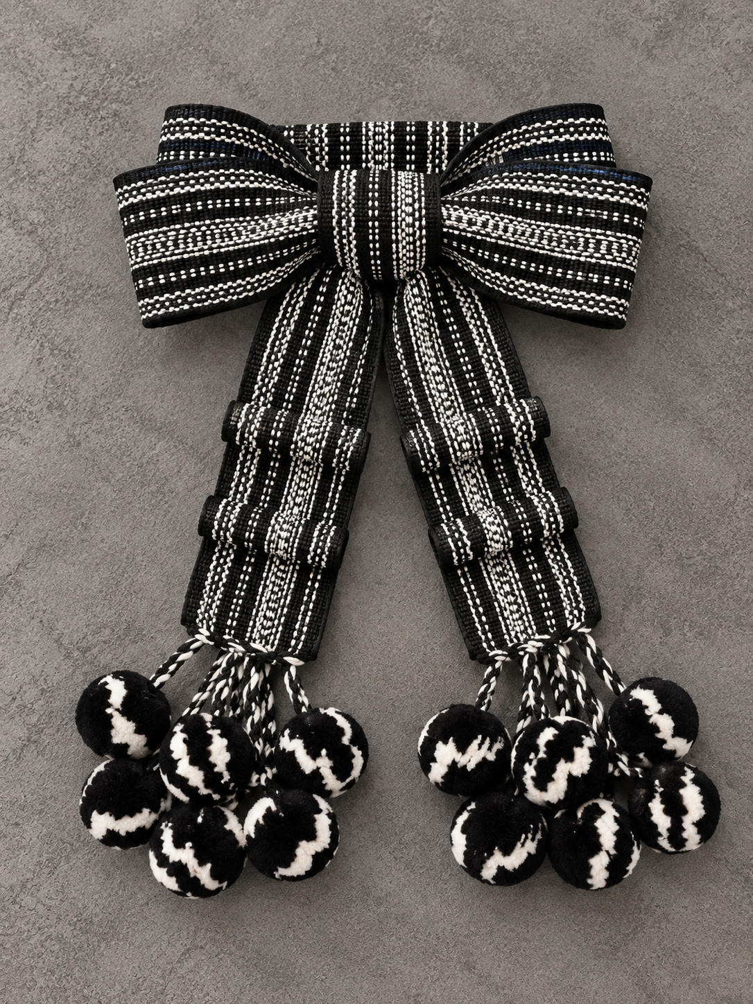 Traditional Women’s Ukrainian Kraika with Tassels Black and White Colours