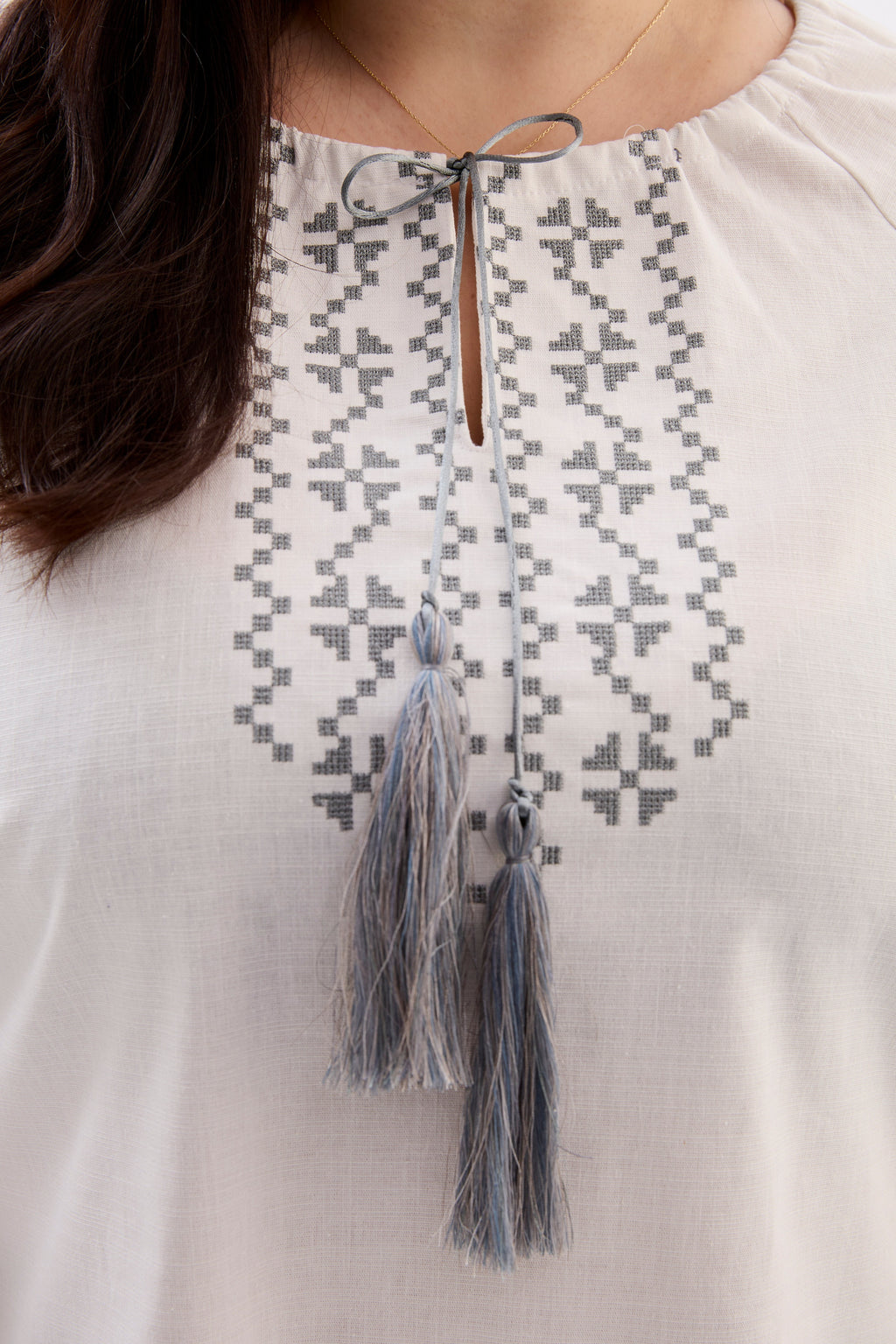 Embroidered Linen Blouse