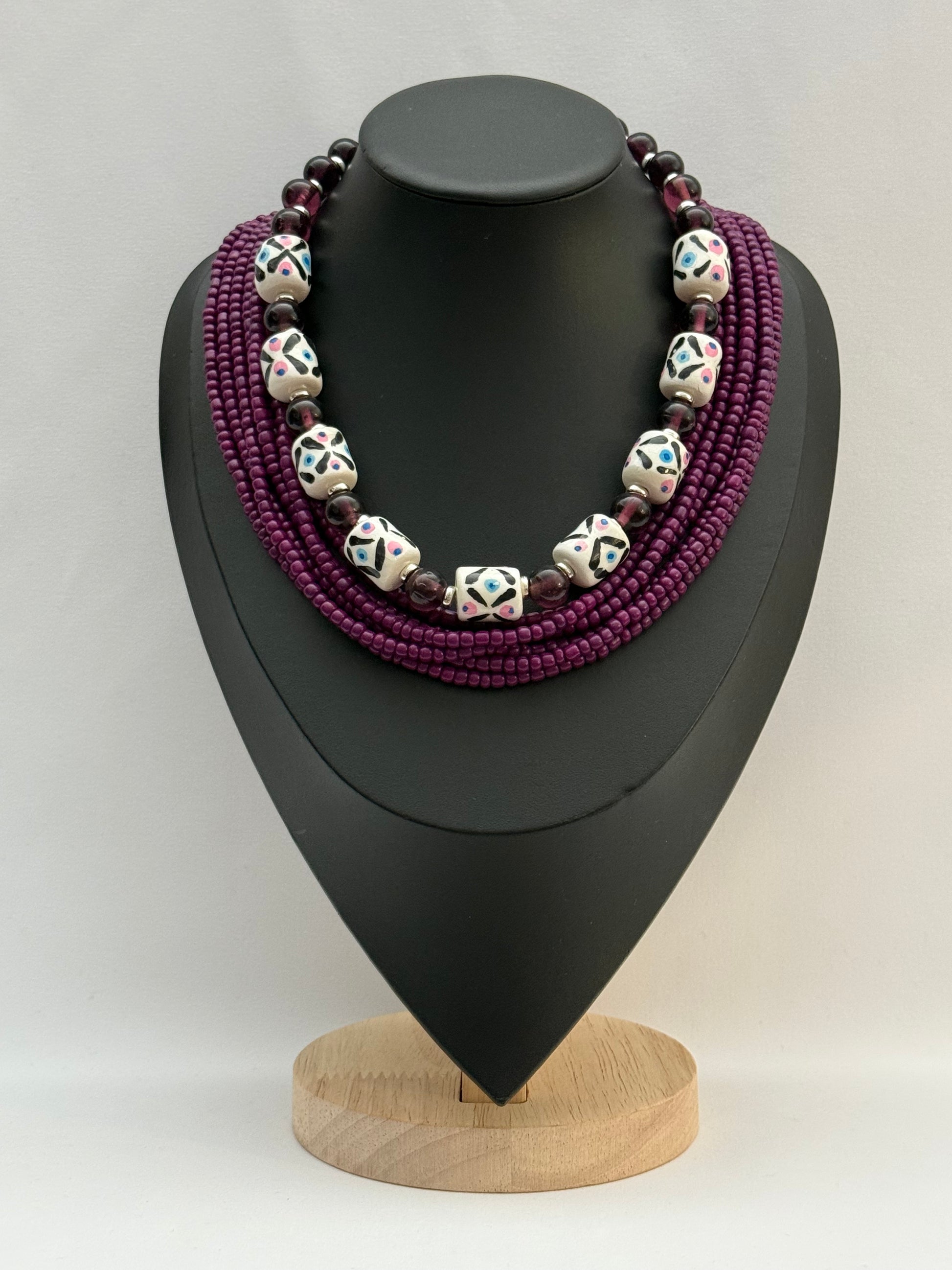 Purple Necklace 2-in-1 | Single-Strand + Multi-Strand