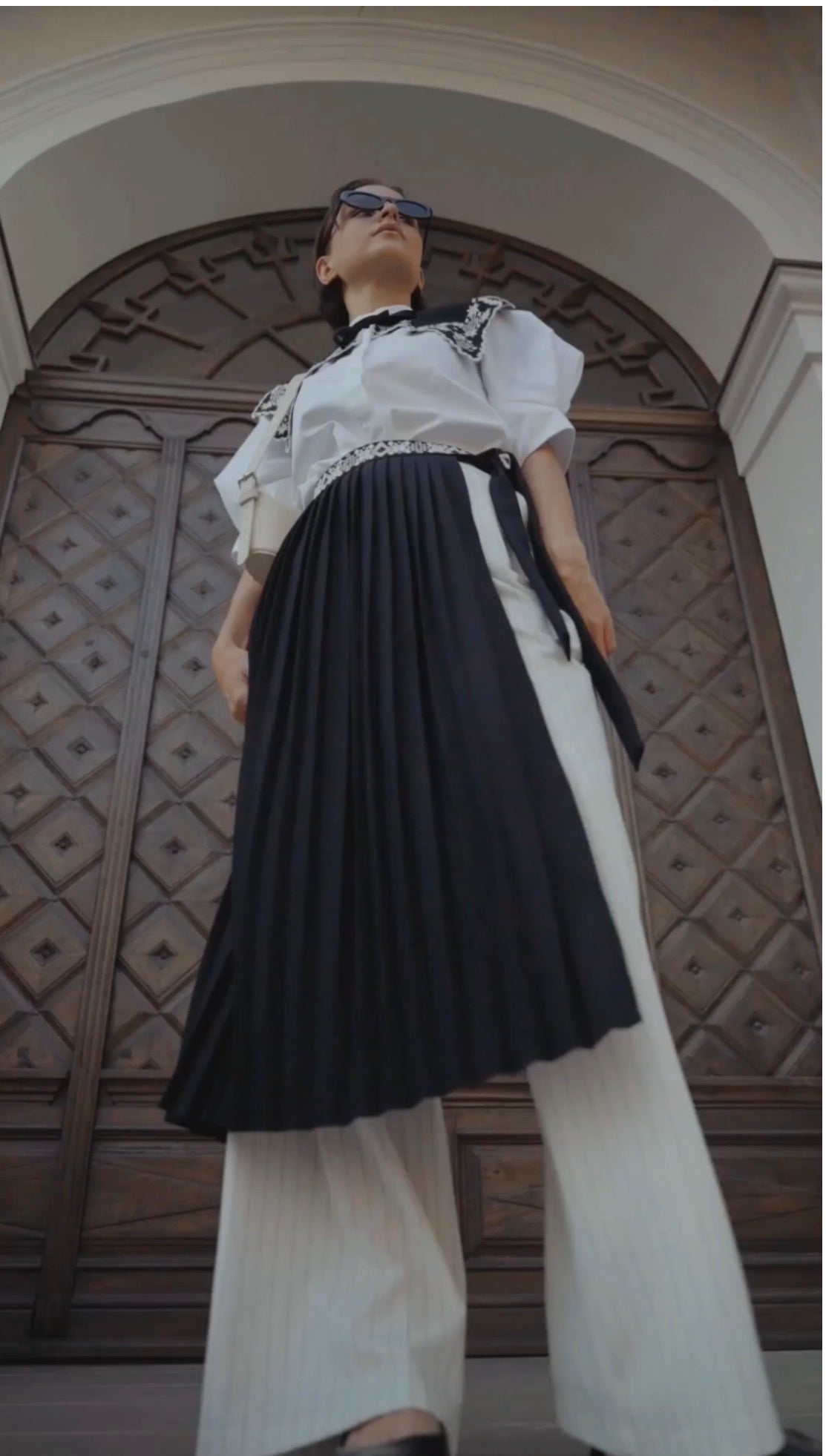 “Tuman” Pleated Zapaska with Embroidered Belt
