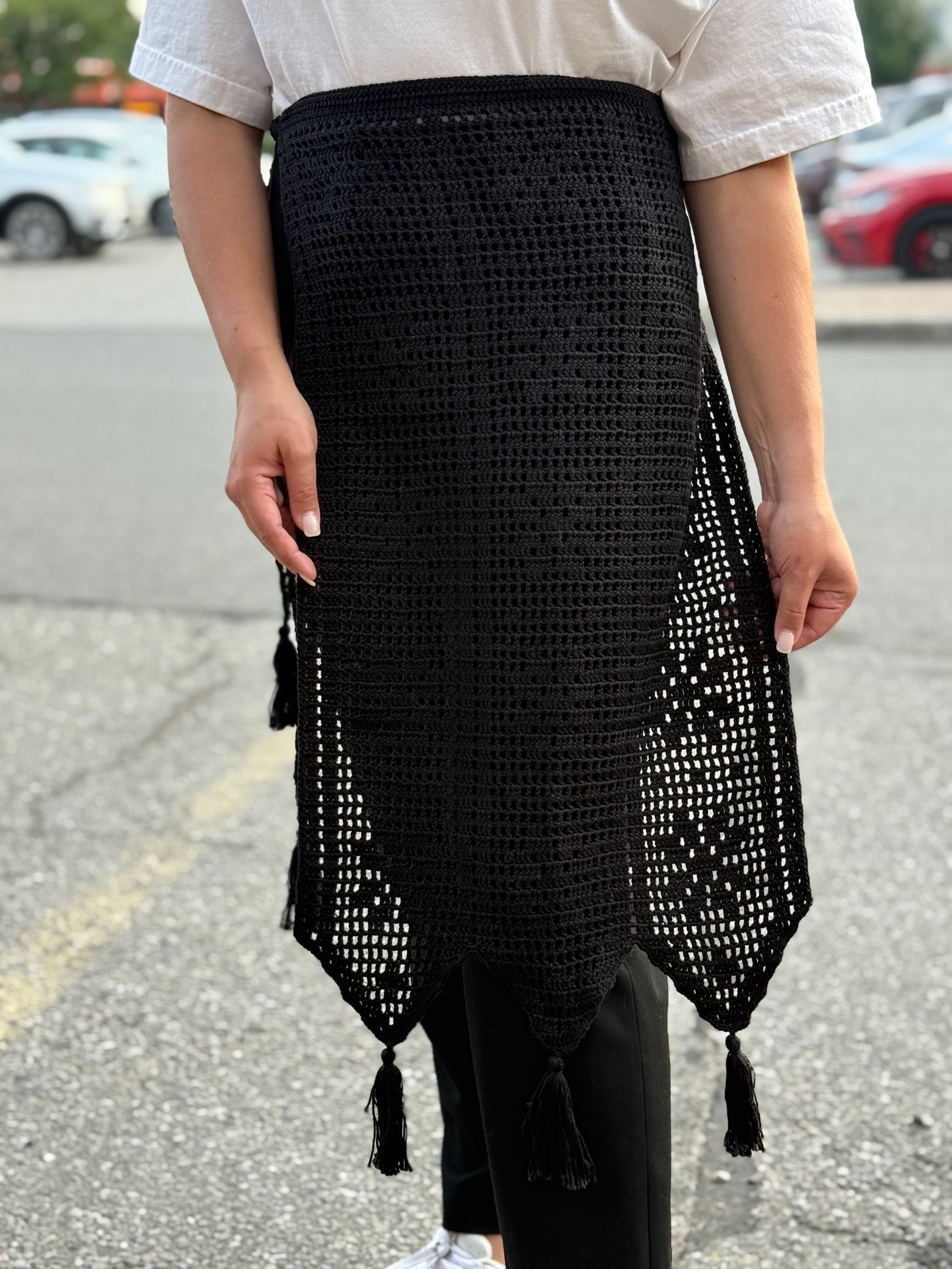Hand-Knitted “Zapaska” with Traditional Ukrainian Ornament Black Colour