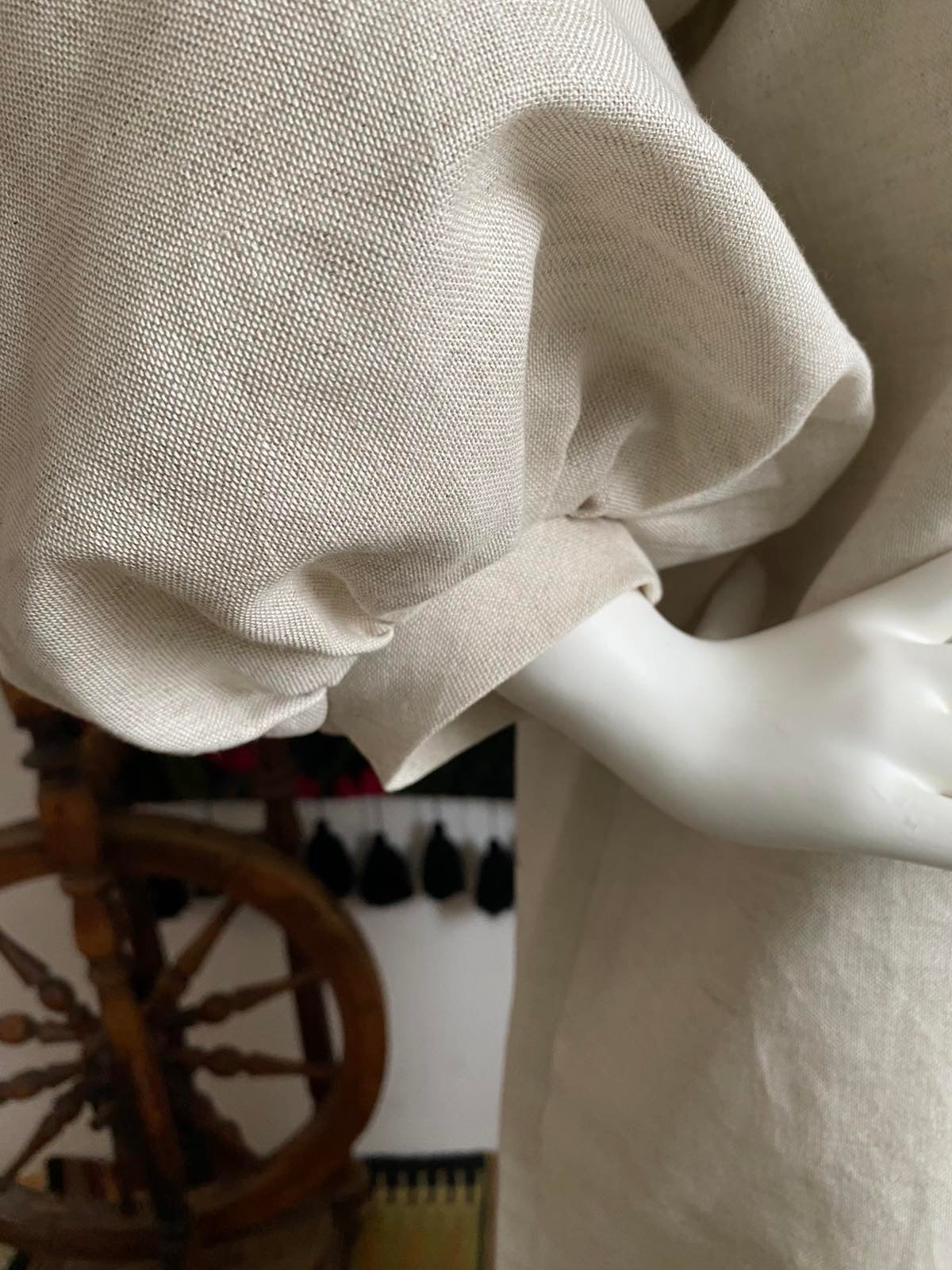 Women’s Long Linen Shirt with Traditional Embroidery