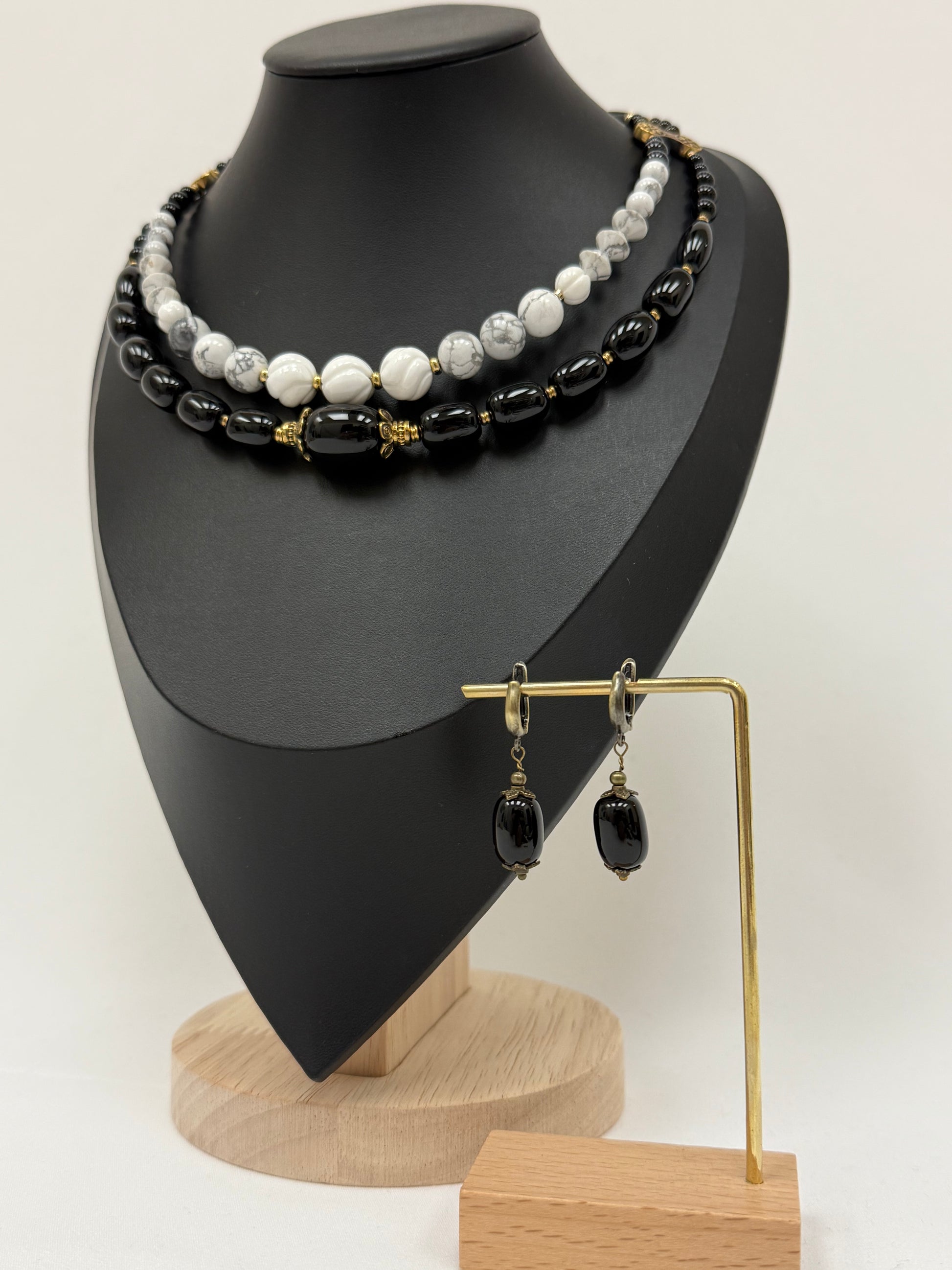 Earrings – Natural Black Agate