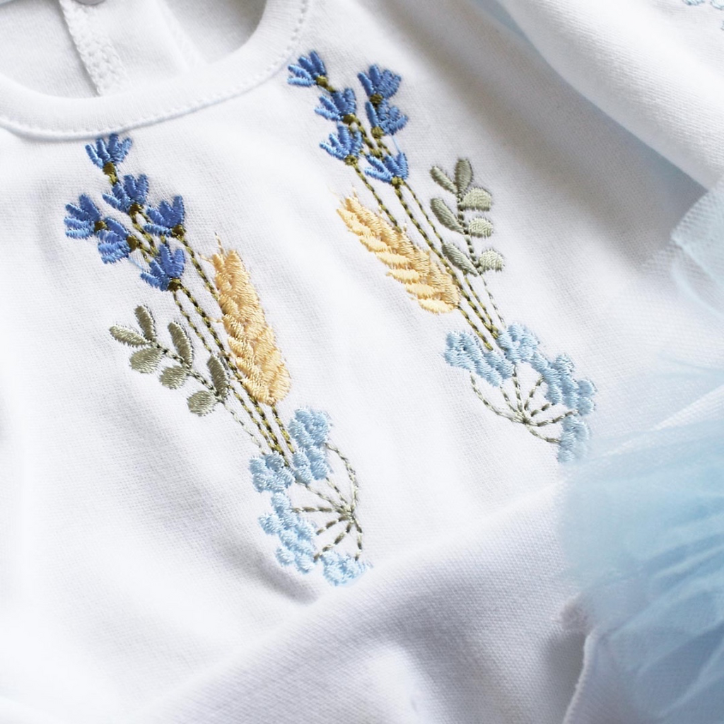 Embroidered Newborn Baby Girl Outfit Set
