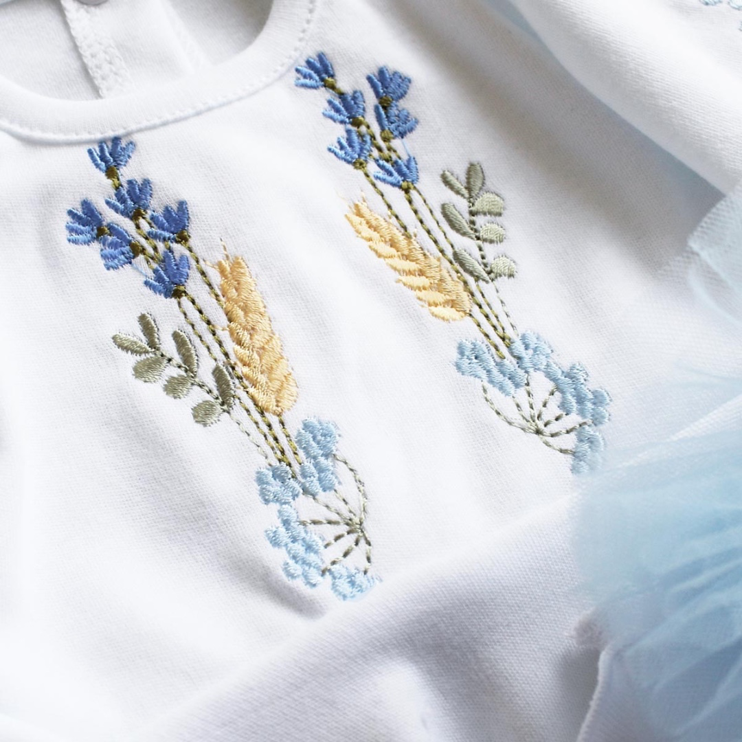 Embroidered Newborn Baby Girl Outfit Set