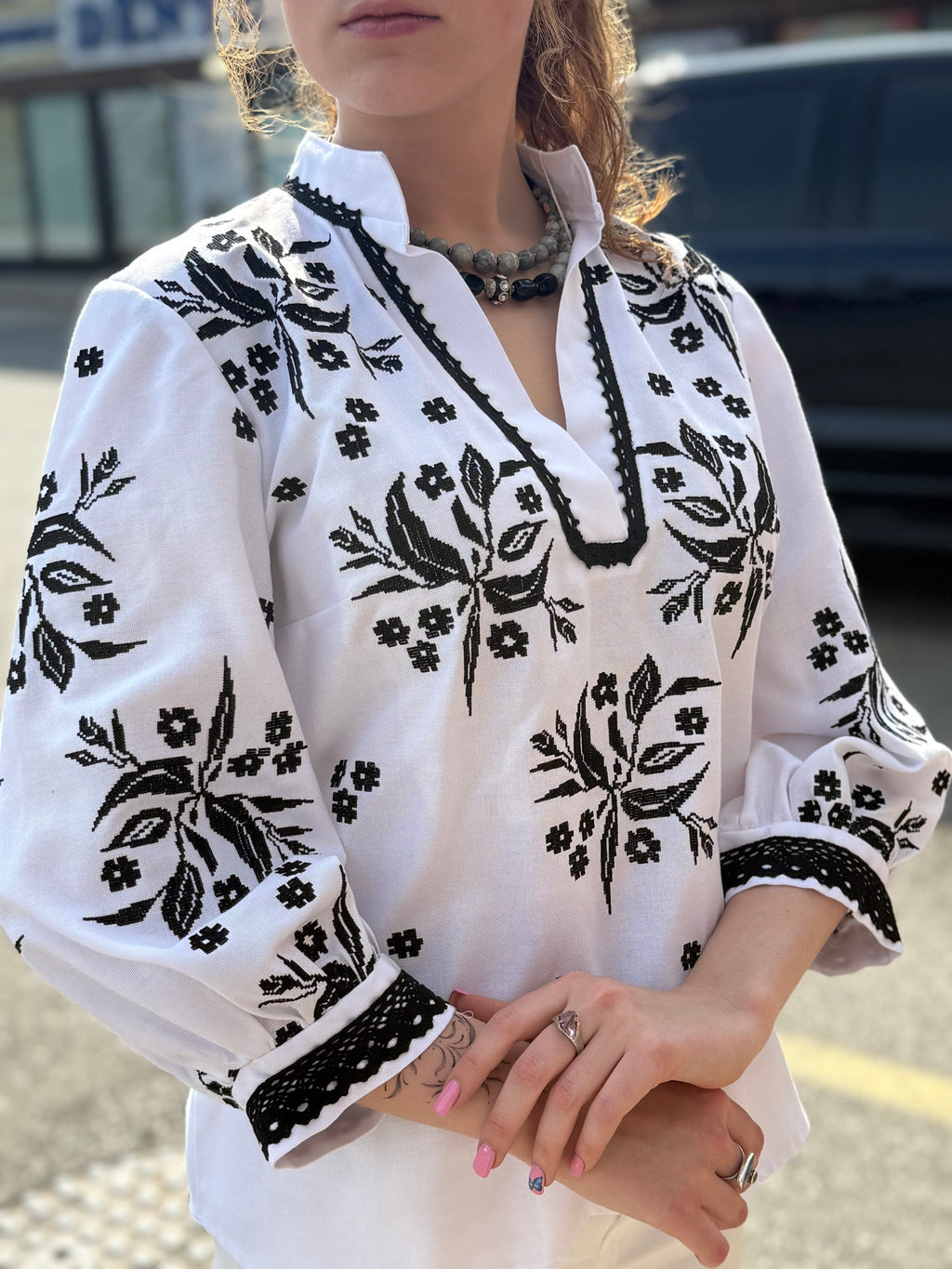 Jasmine Embroidered Shirt (Women’s) – 3/4 Sleeve Ukrainian Vyshyvanka