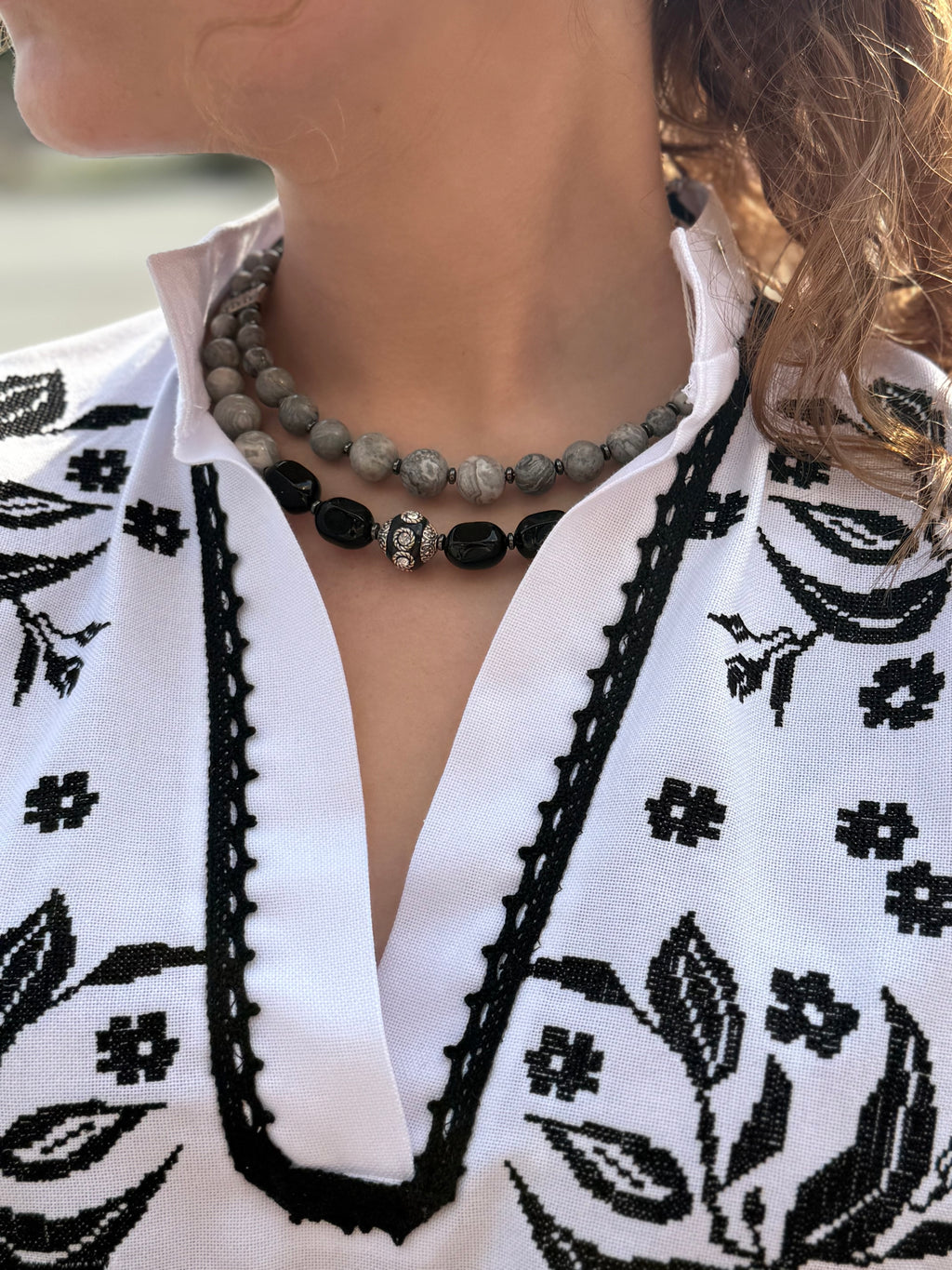 Jasmine Embroidered Shirt (Women’s) – 3/4 Sleeve Ukrainian Vyshyvanka