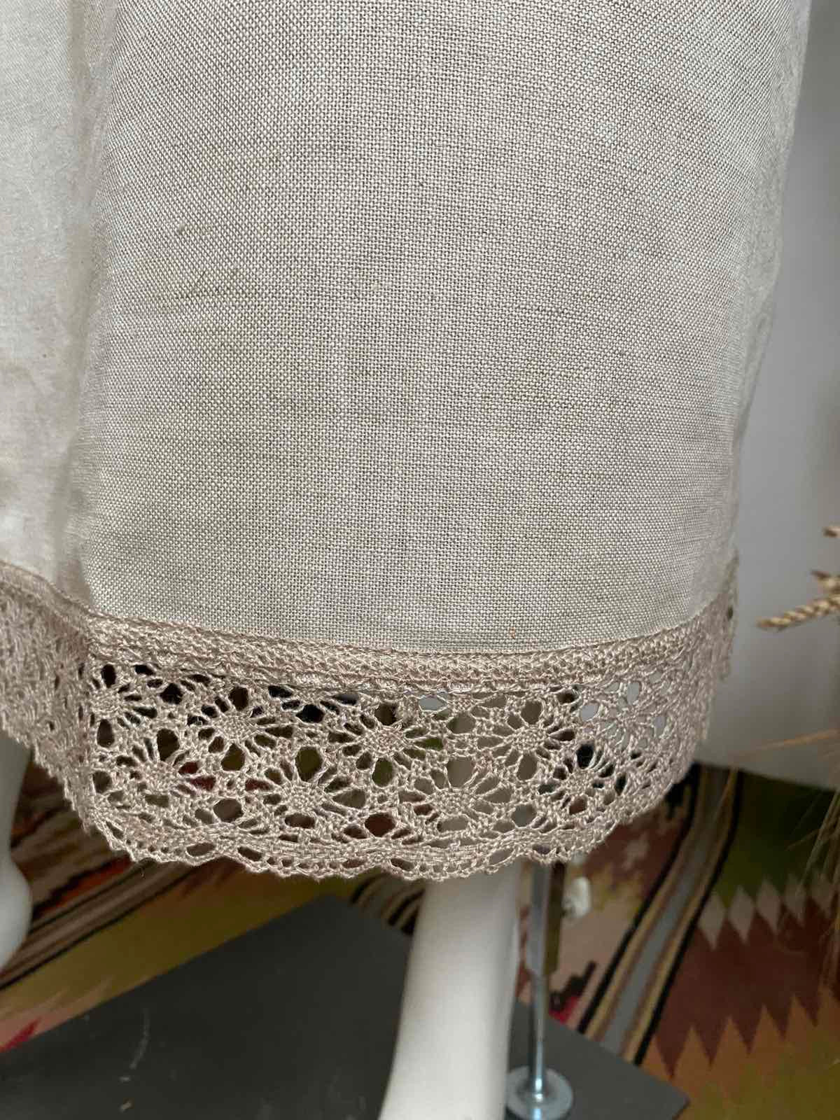 Women’s Long Linen Shirt with Traditional Embroidery