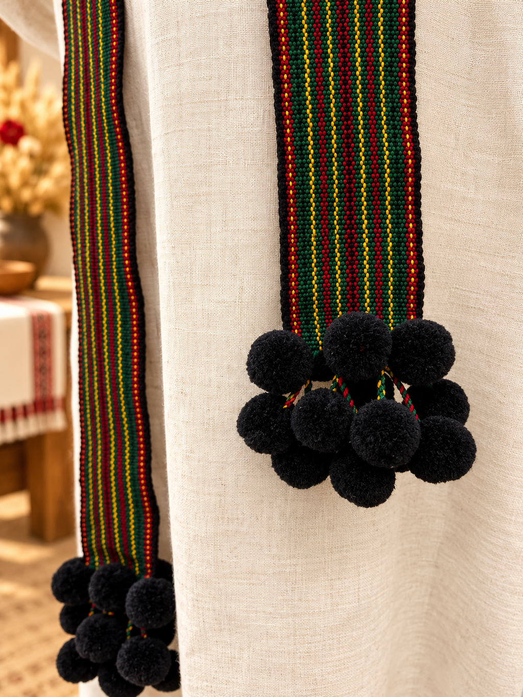 Traditional Women’s Ukrainian Kraika With Red-Green Tassels