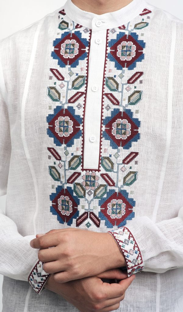 Men’s Linen Shirt with Traditional Embroidery