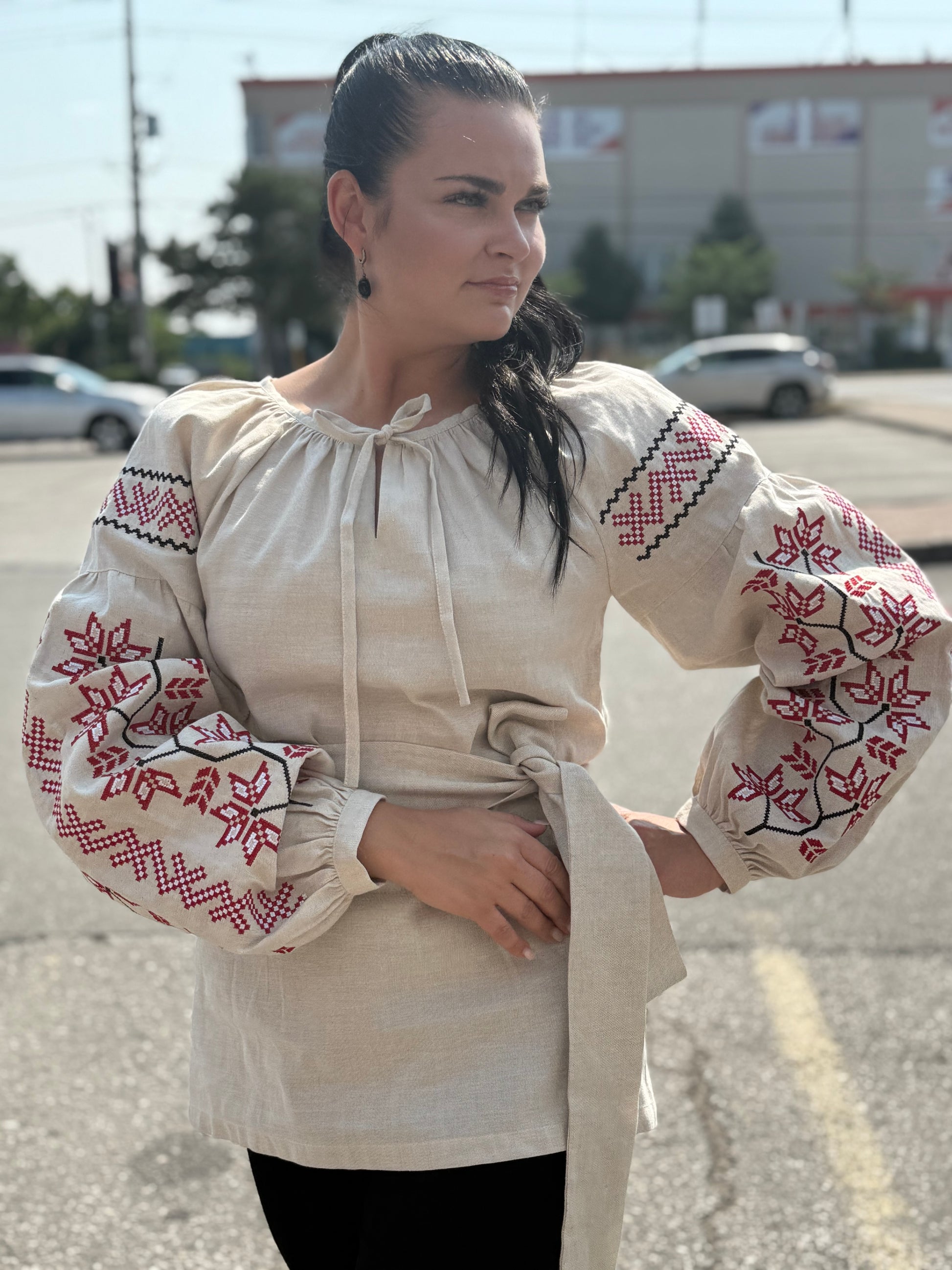 Women’s Vyshyvanka Linen Long Sleeve In Ukrainian Traditions