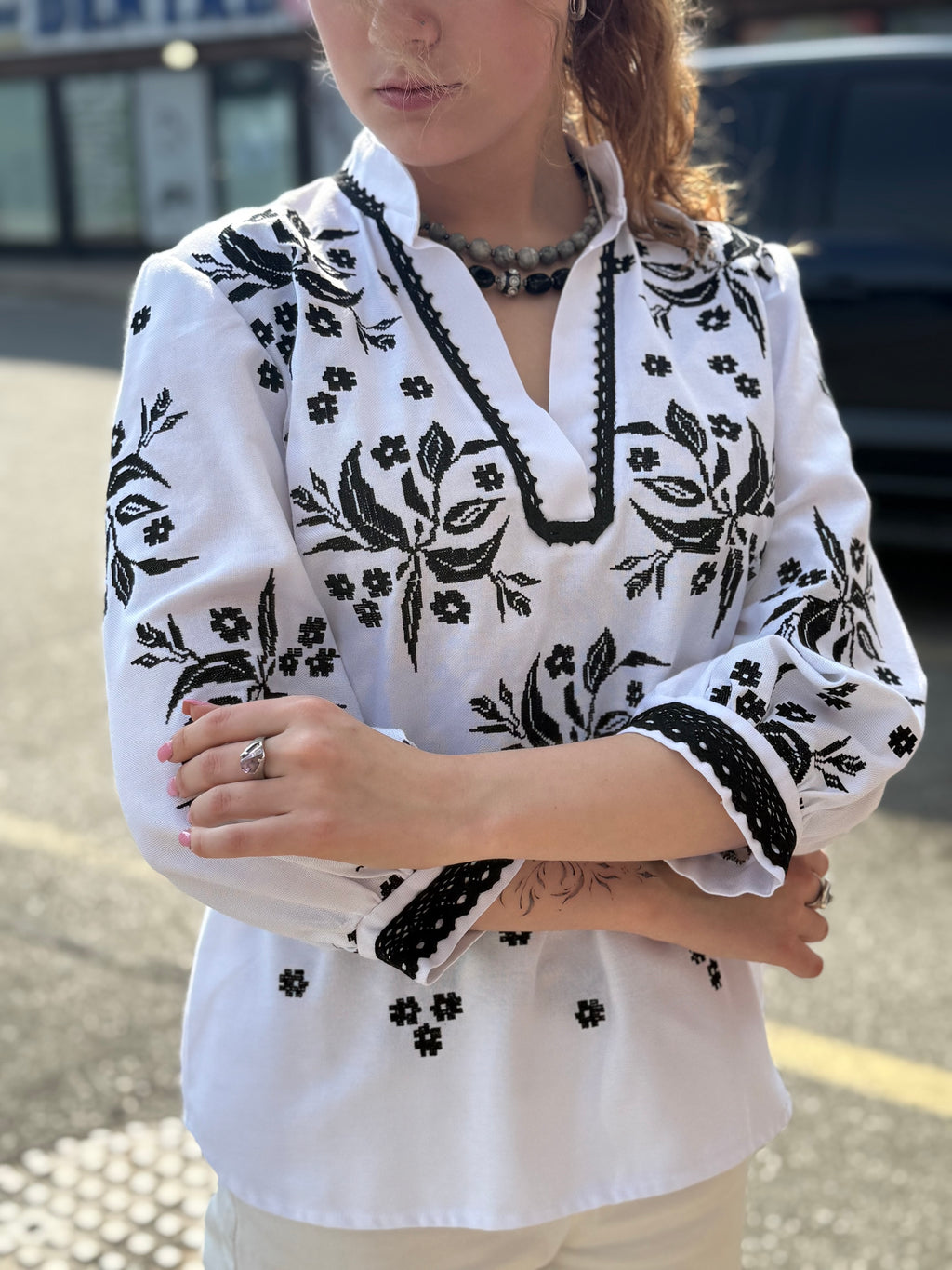 Jasmine Embroidered Shirt (Women’s) – 3/4 Sleeve Ukrainian Vyshyvanka