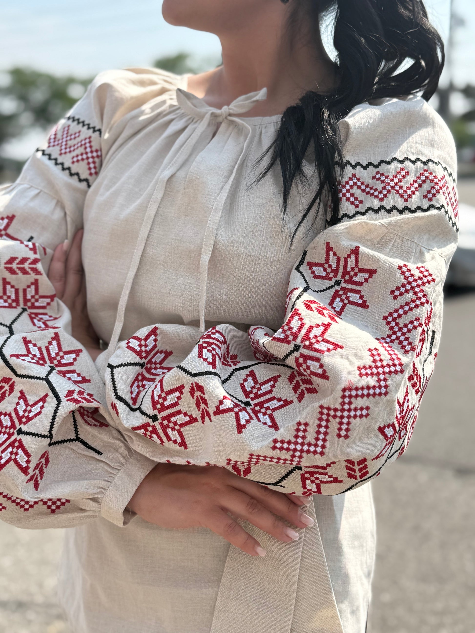 Women’s Vyshyvanka Linen Long Sleeve In Ukrainian Traditions