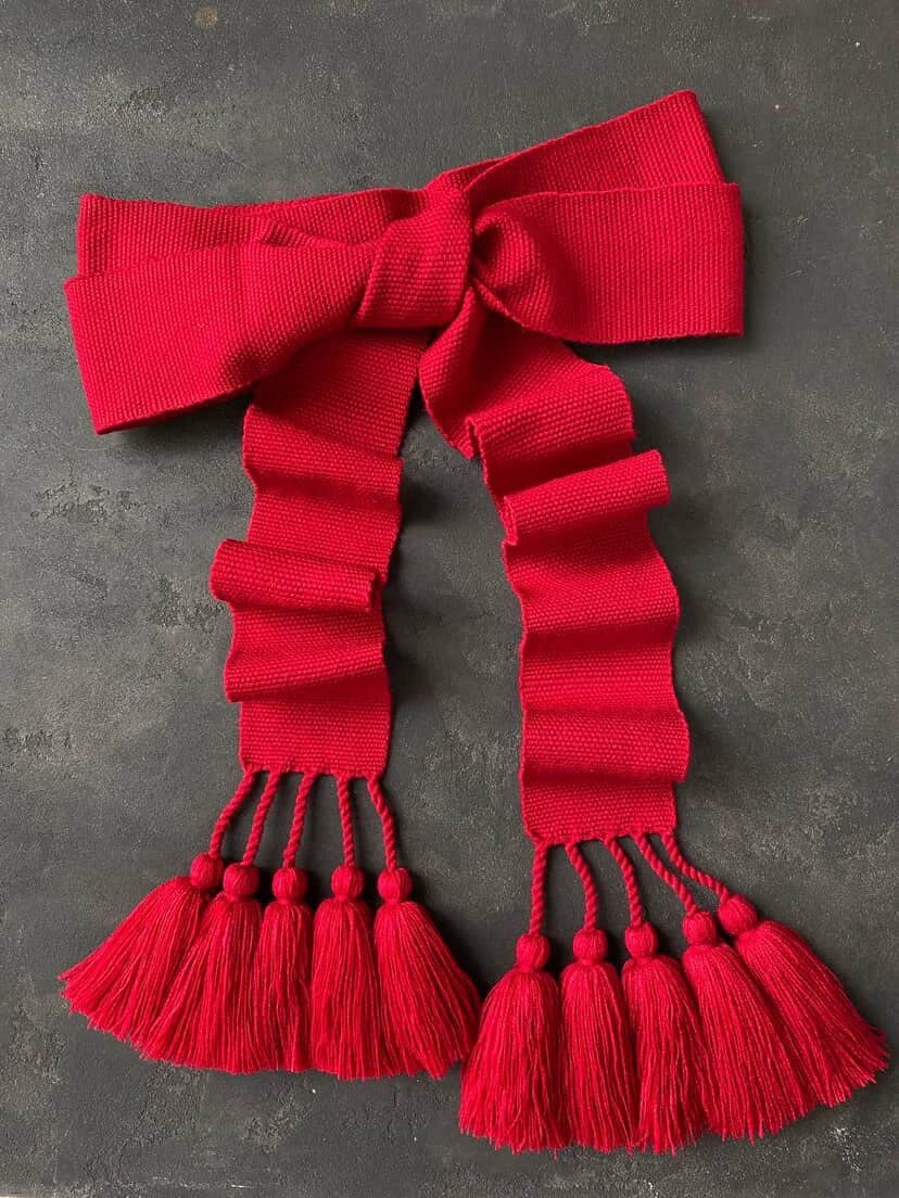 Traditional Women’s Ukrainian Kraika with Tassels Dark Red