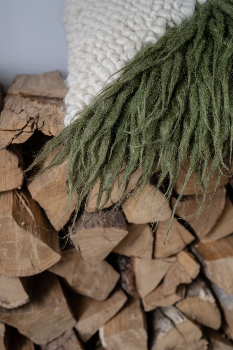 Handwoven Carpathian Wool Pillow “Forest”