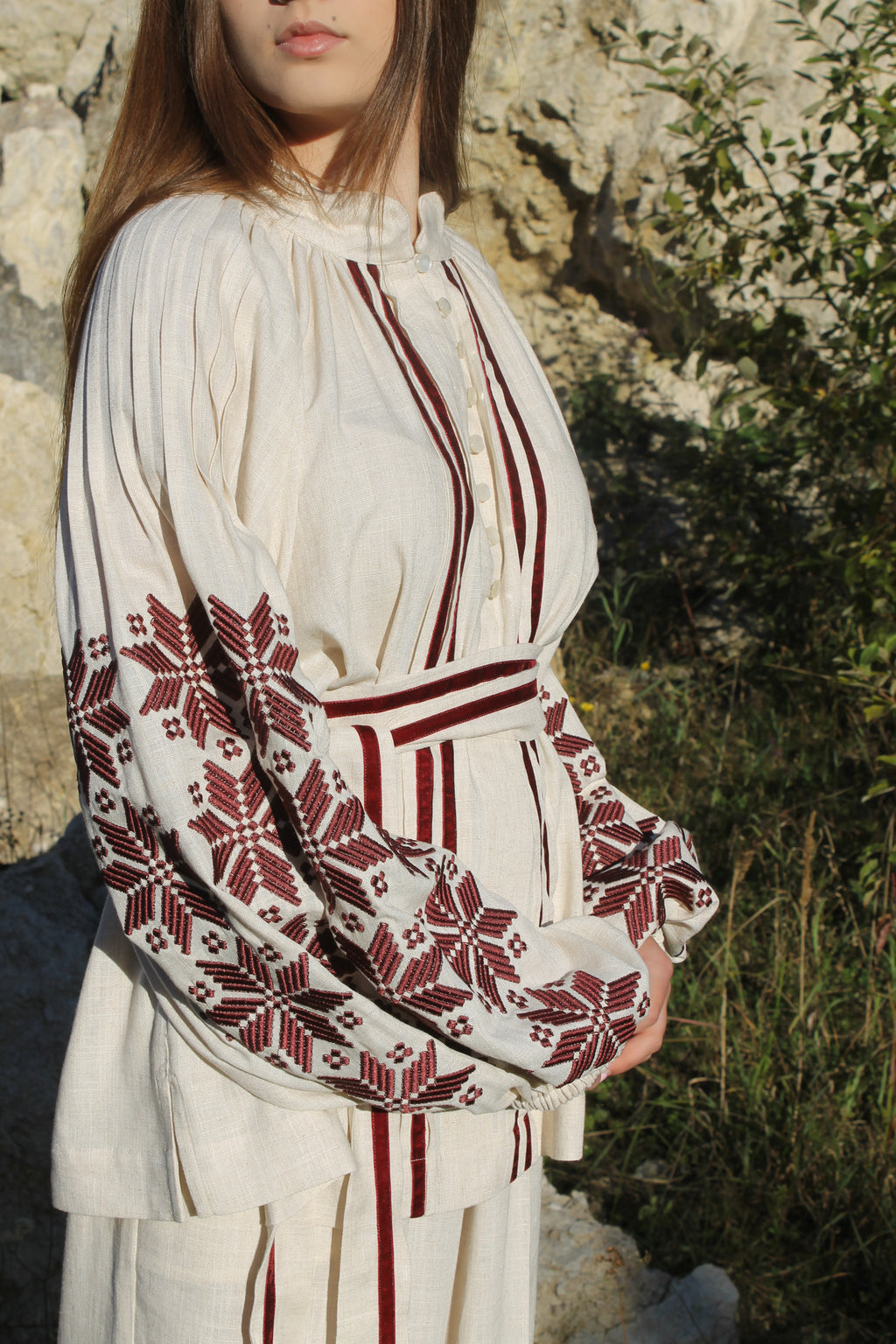 Linen Blouse with Embroidery “Zori”