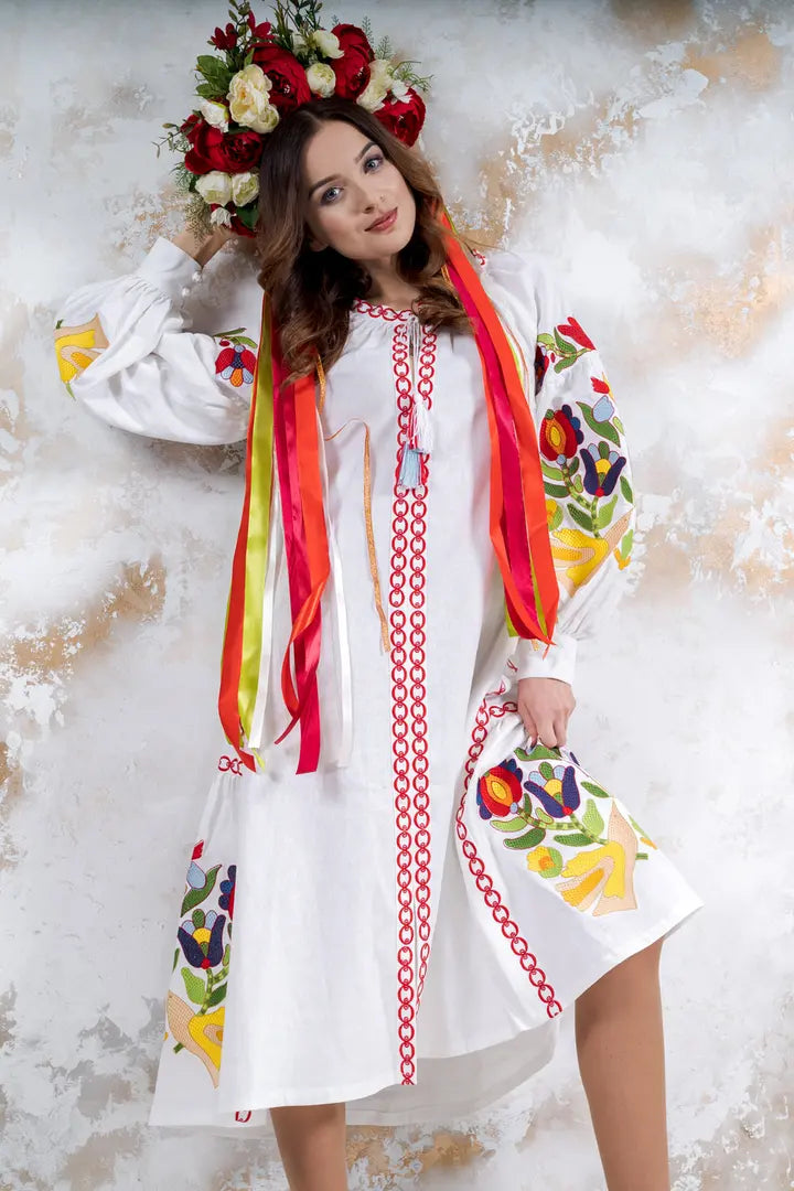 “Flora” Dress White