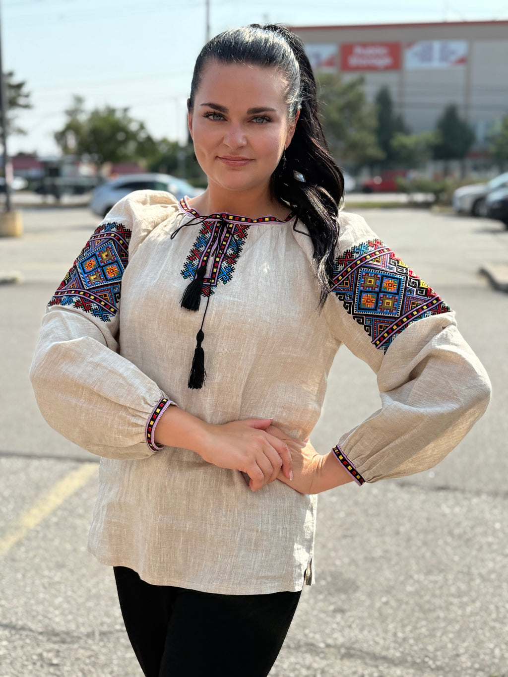 Women’s Vyshyvanka Linen Long Sleeve In Ukrainian Traditions