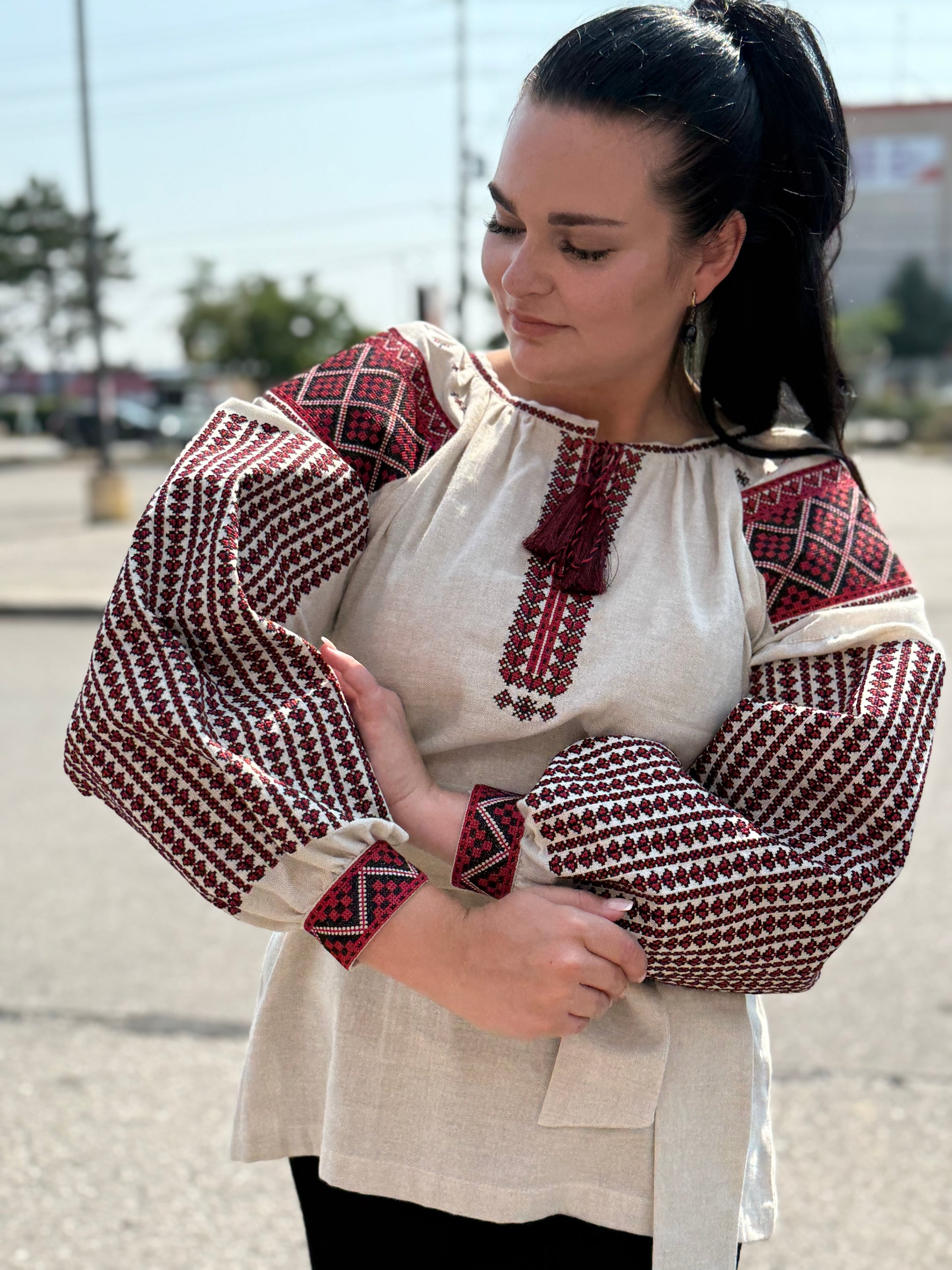 Women’s Vyshyvanka Linen Long Sleeve In Ukrainian Traditions