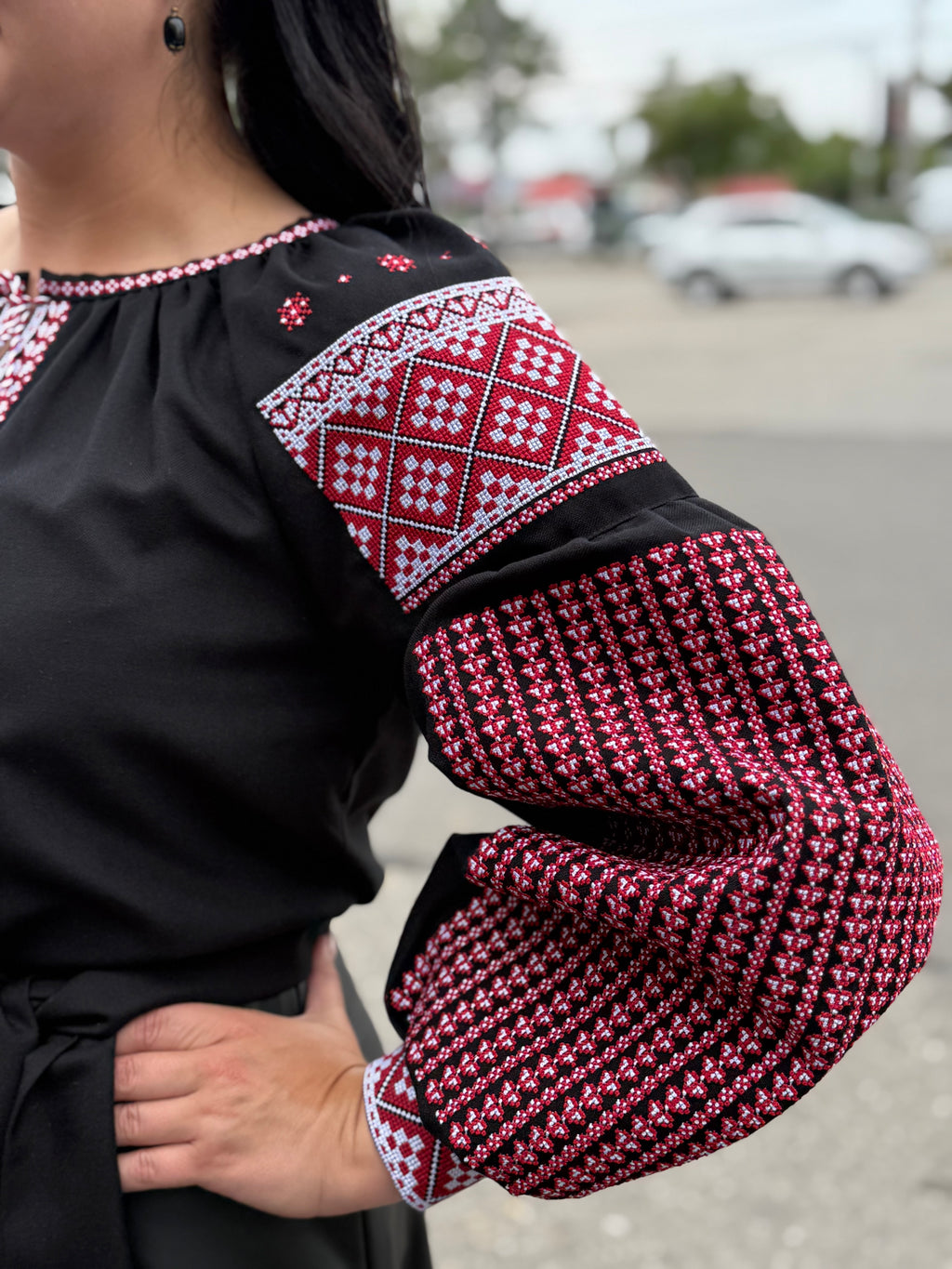 Women’s Black Vyshyvanka Linen Long Sleeve In Ukrainian Traditions