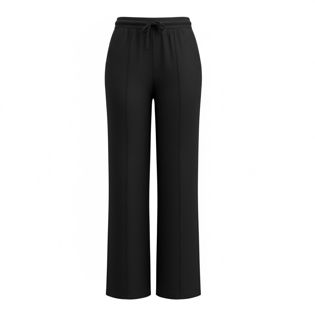 Classic Black Linen Pants with Elastic Waist