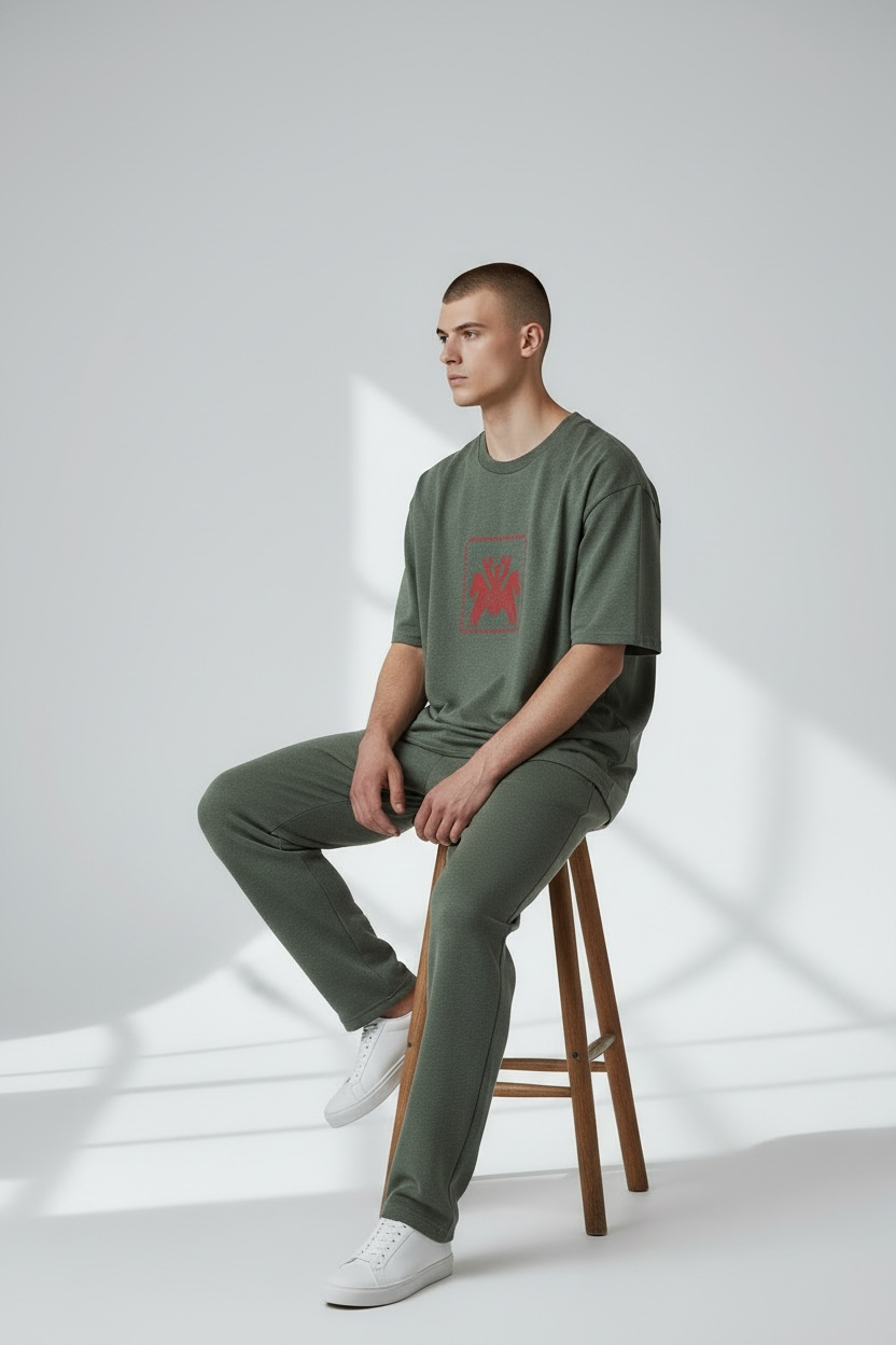 T-shirt with traditional block print