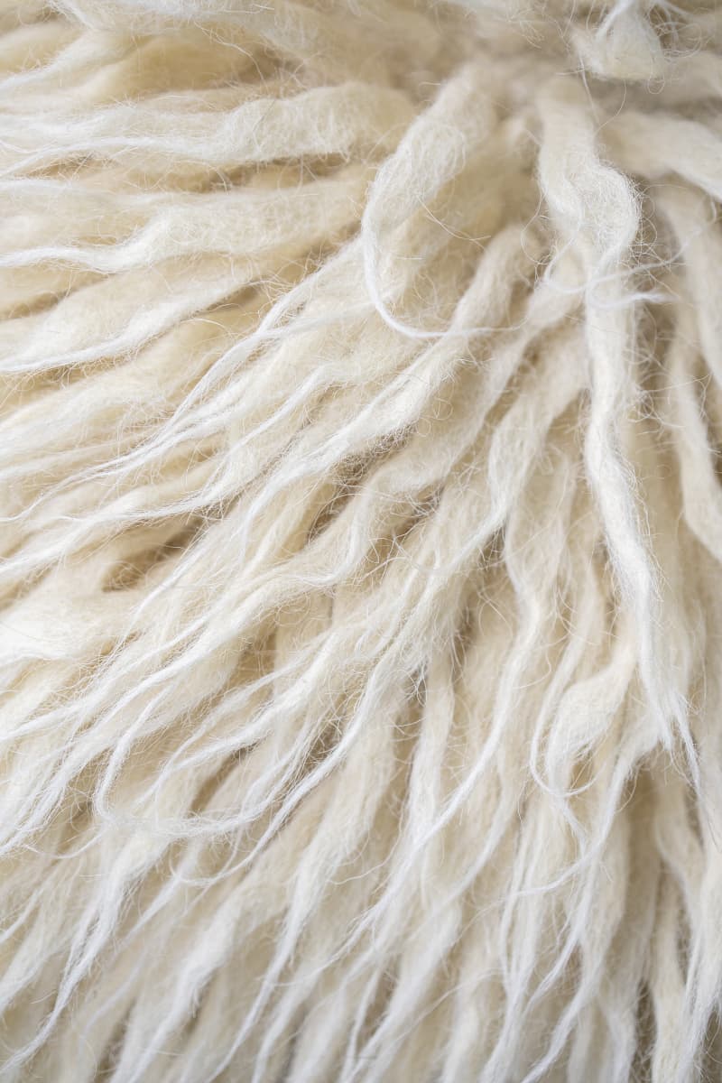 White Handwoven Carpathian Wool Pillow “Gunia”