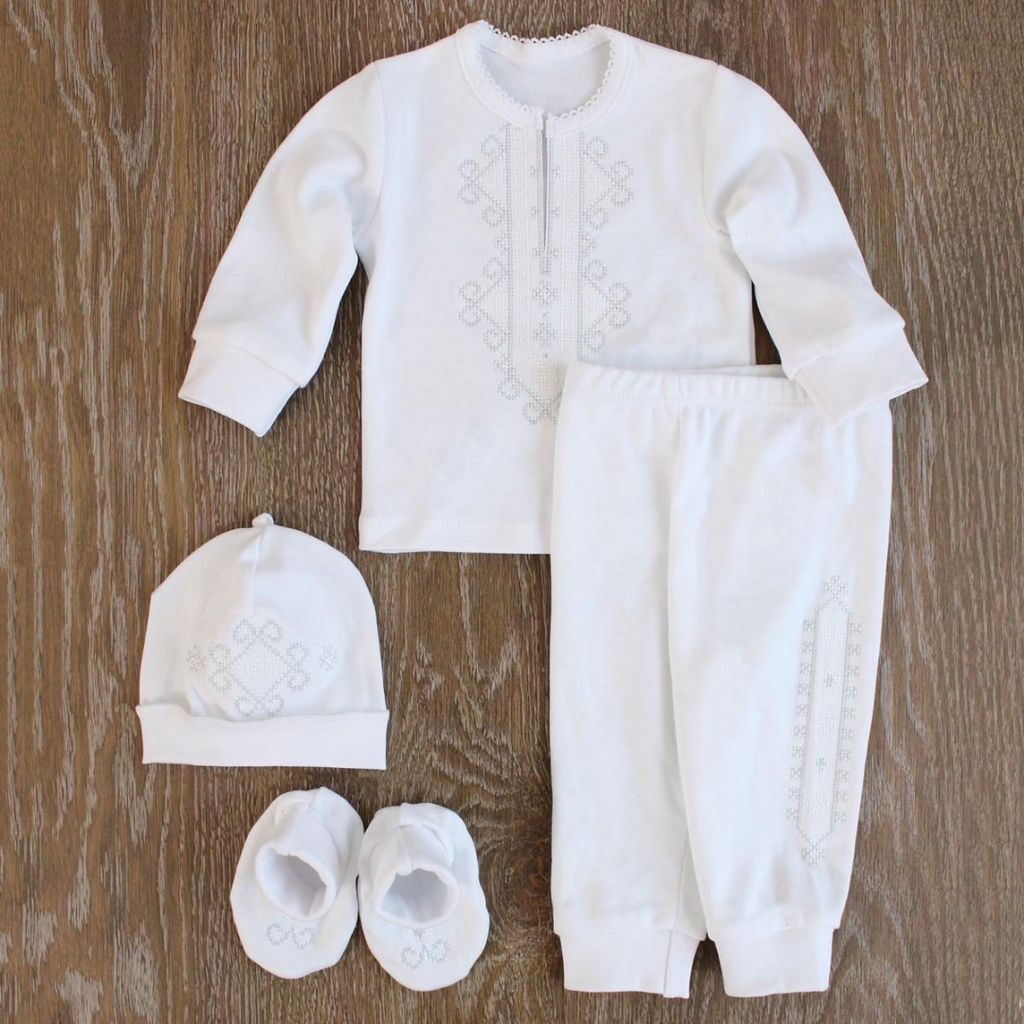 Embroidered Christening Outfit for Baby Boys