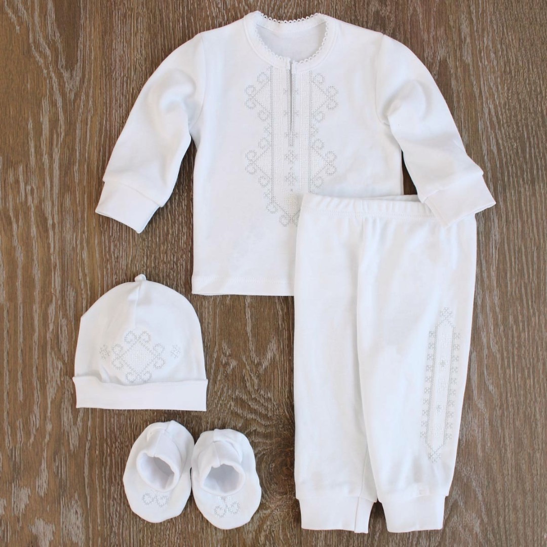 Embroidered Christening Outfit for Baby Boys