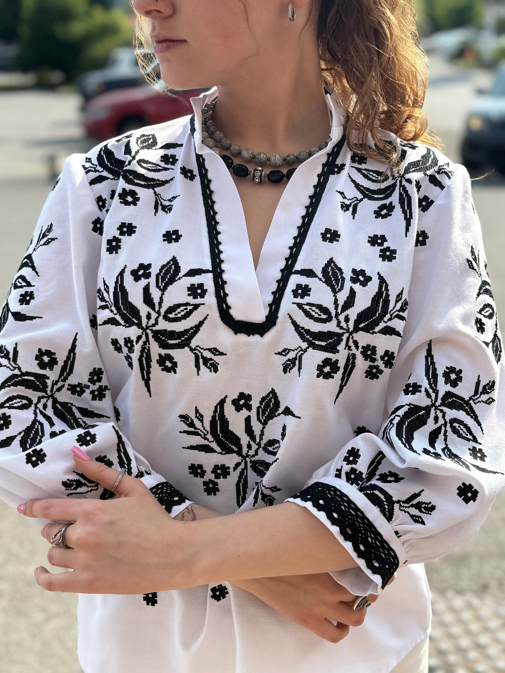 Jasmine Embroidered Shirt (Women’s) – 3/4 Sleeve Ukrainian Vyshyvanka