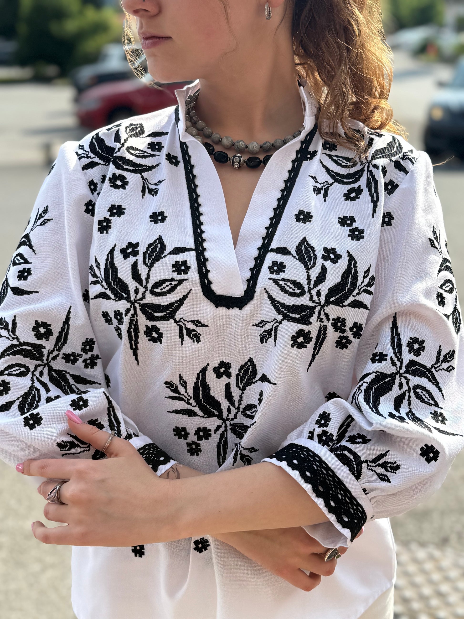 Jasmine Embroidered Shirt (Women’s) – 3/4 Sleeve Ukrainian Vyshyvanka