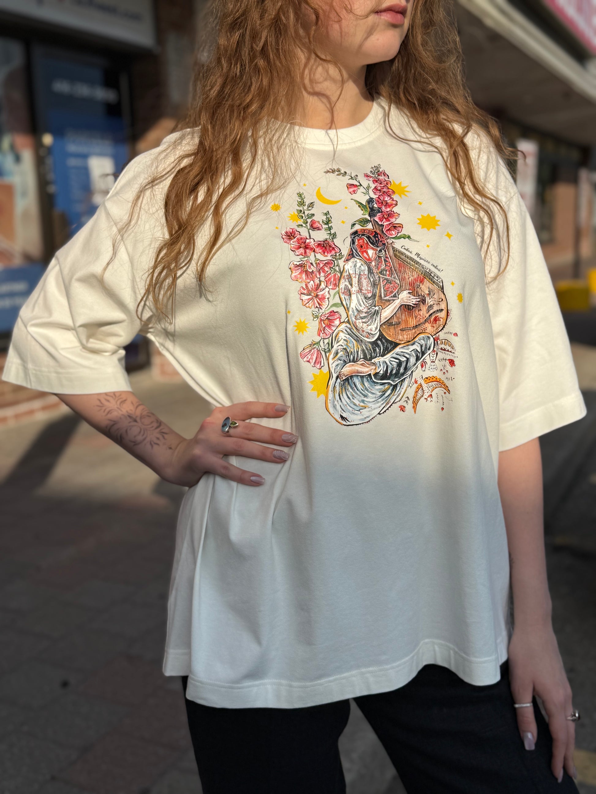 T-Shirt with Ukrainian Print Motanka with Bandura