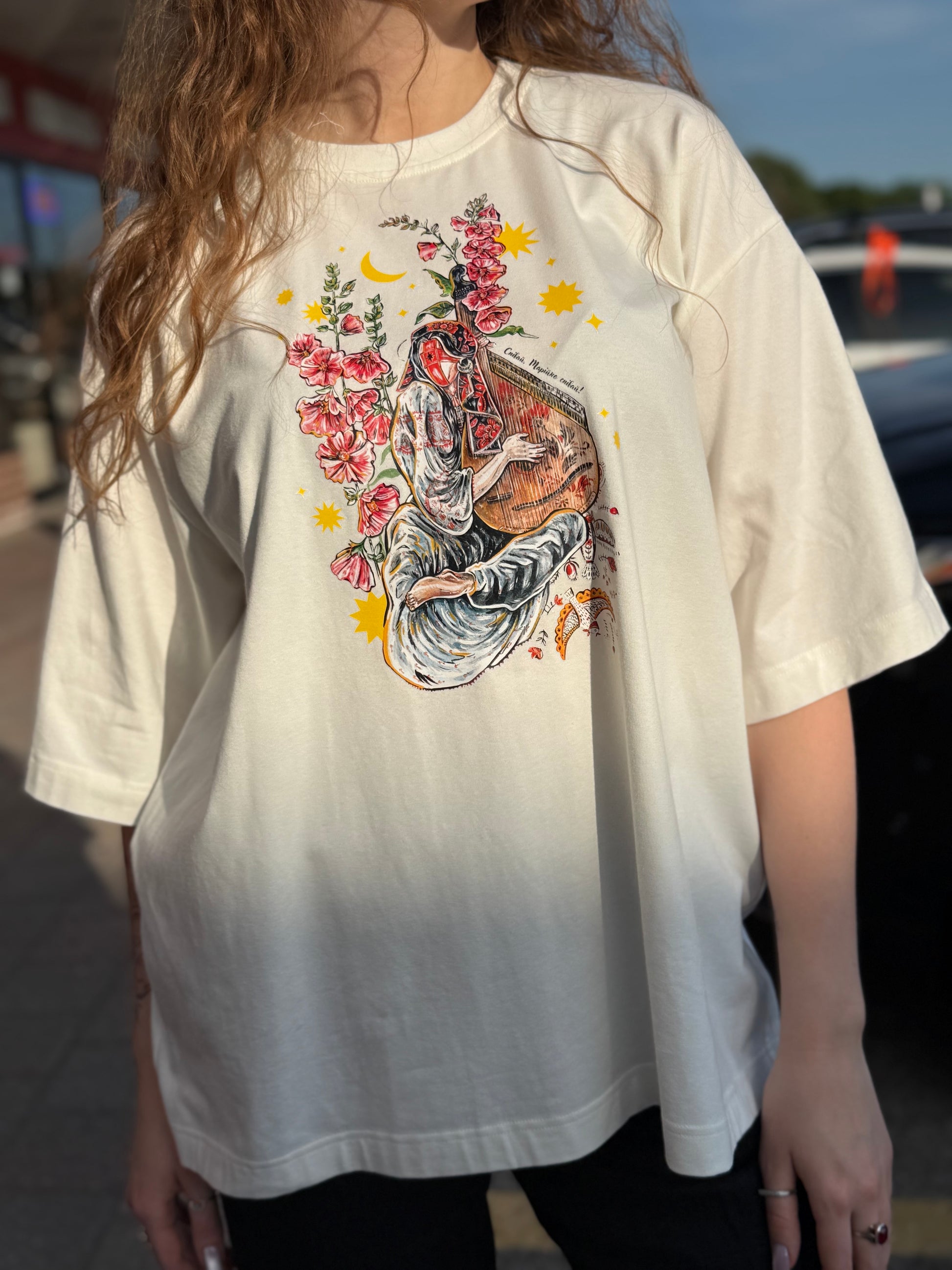 T-Shirt with Ukrainian Print Motanka with Bandura